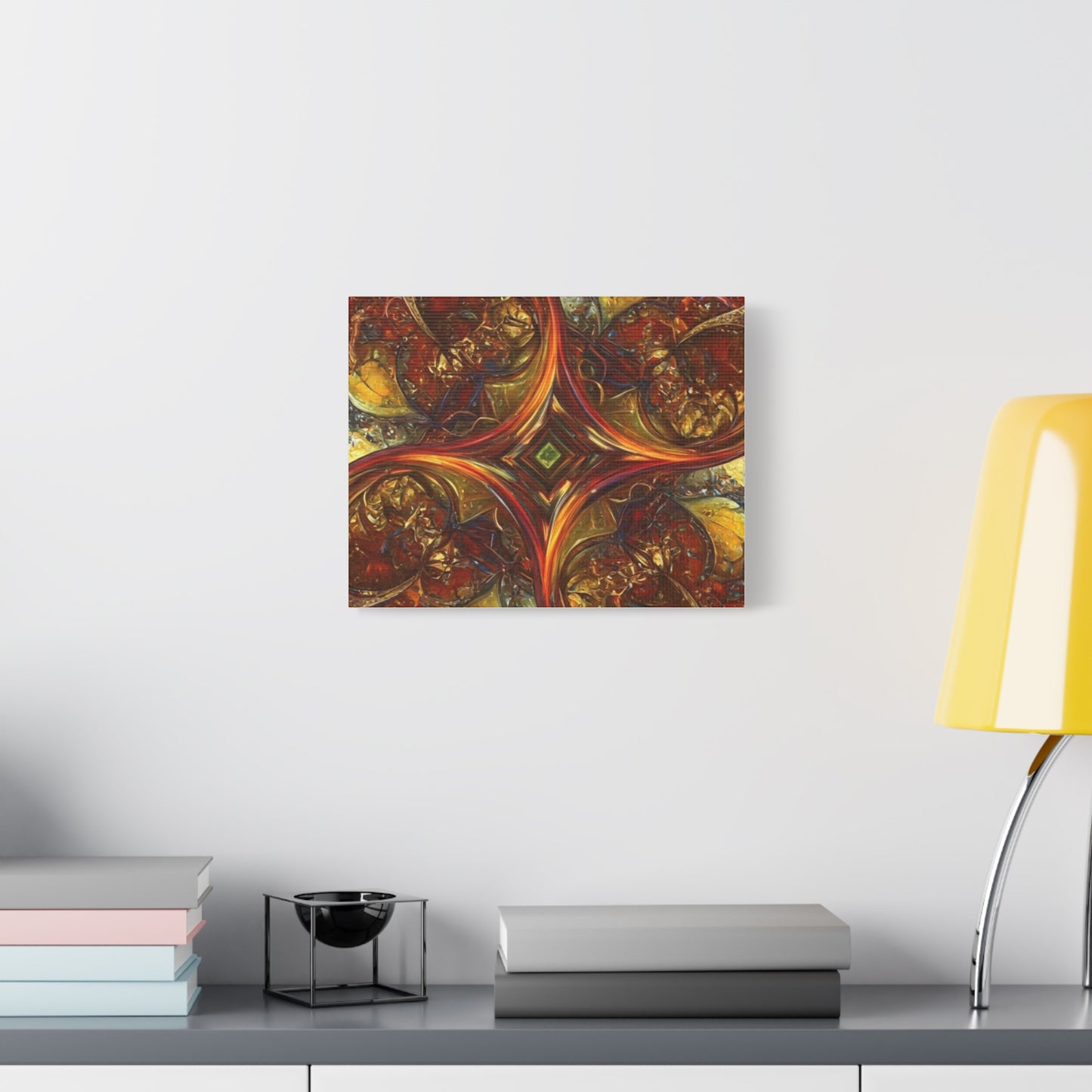 Abstract Art Matte Canvas Wall Decor - Vibrant Fractal Design, Colorful Home Accent