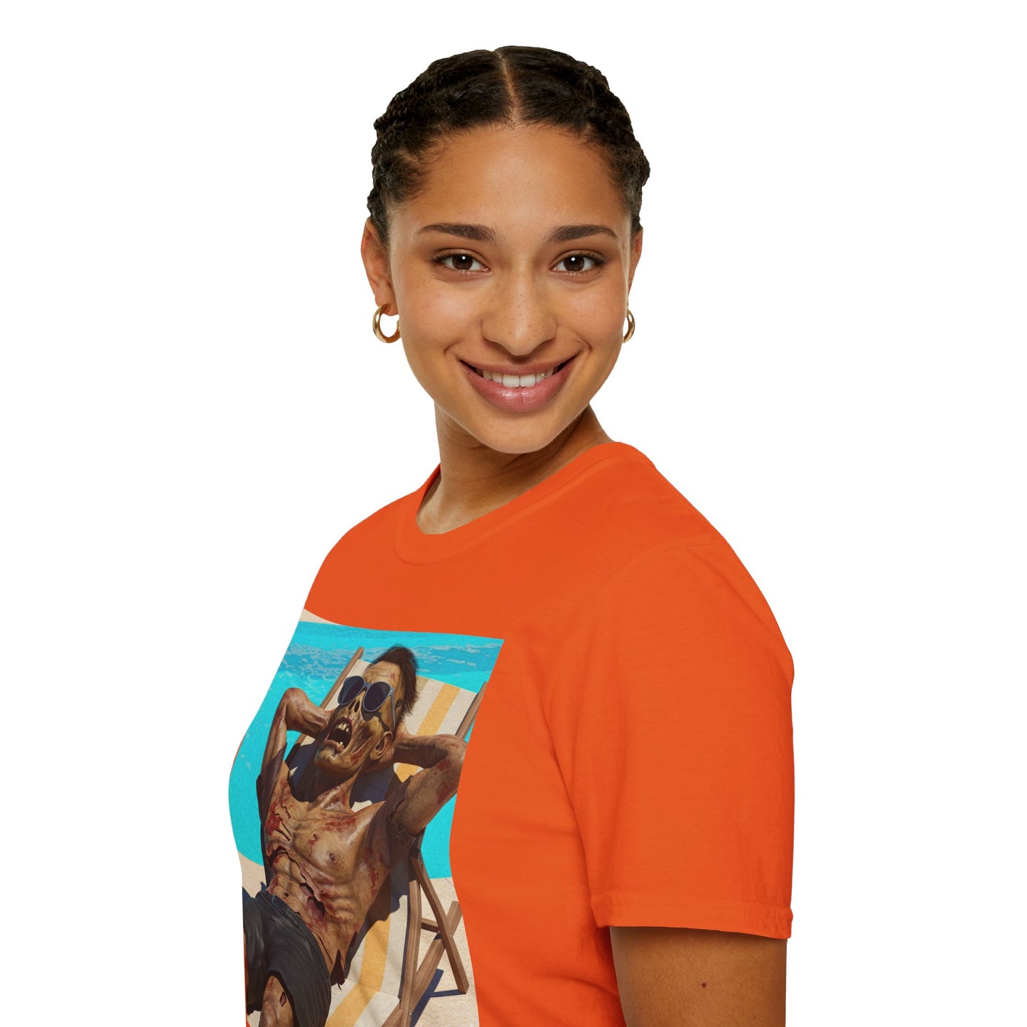 Zombie Relaxation Unisex Softstyle T-Shirt - Perfect for Halloween and Casual Outings