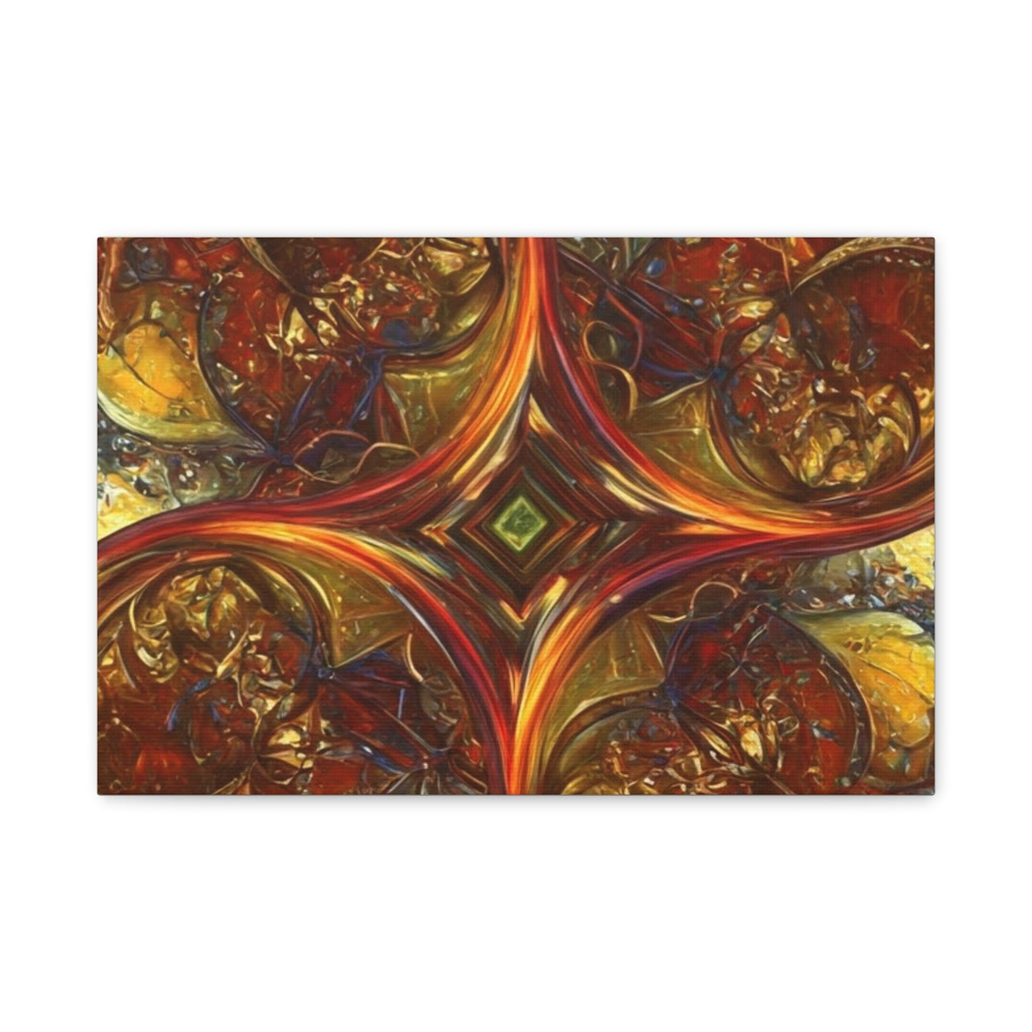Abstract Art Matte Canvas Wall Decor - Vibrant Fractal Design, Colorful Home Accent