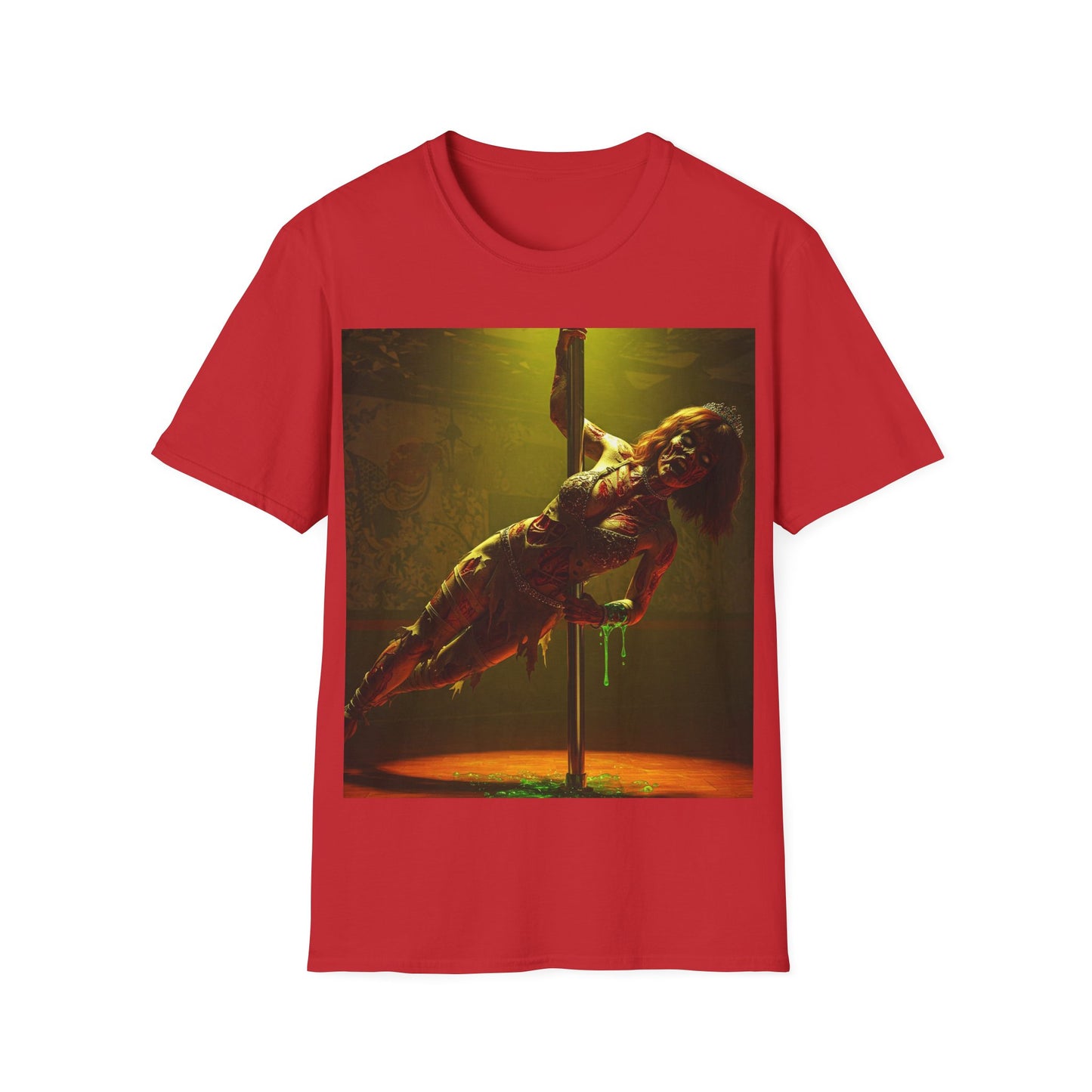 UK - Vibrant Zombie Dance Apocalyptic Portrait Tee, bold, decaying zombie graphic