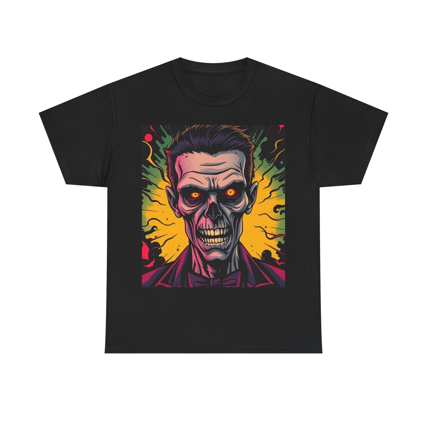 UK - Vibrant Halloween Skull Tee - Unisex Heavy Cotton Shirt