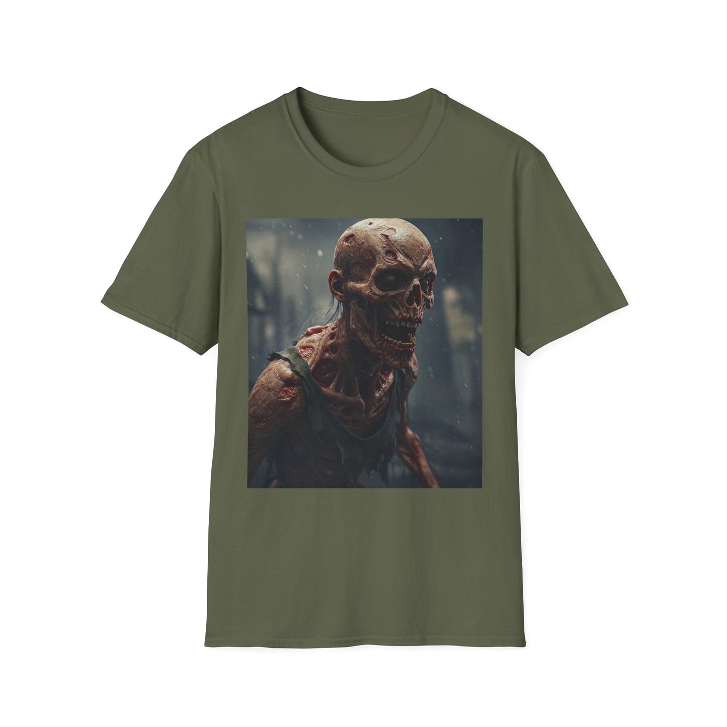 Unisex Softstyle T-Shirt with Creepy Skeleton Design - Perfect for Halloween and Horror Fans