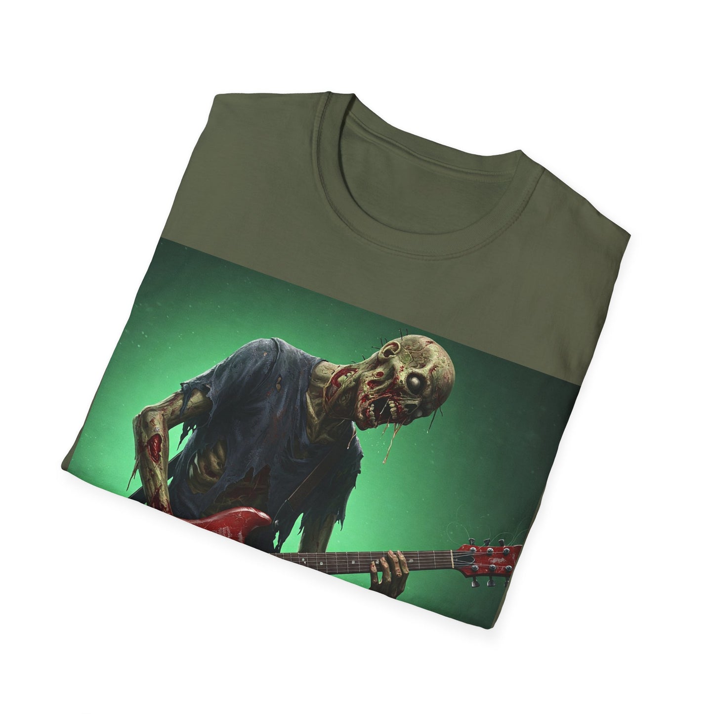 UK - Zombie Rocker Apocalyptic Portrait Tee, bold, decaying zombie graphic