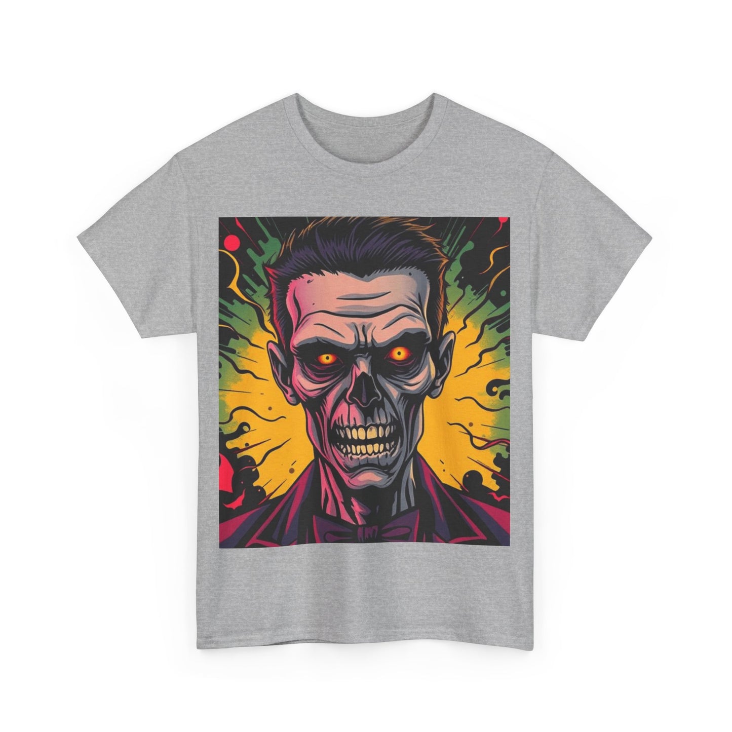UK - Vibrant Halloween Skull Tee - Unisex Heavy Cotton Shirt