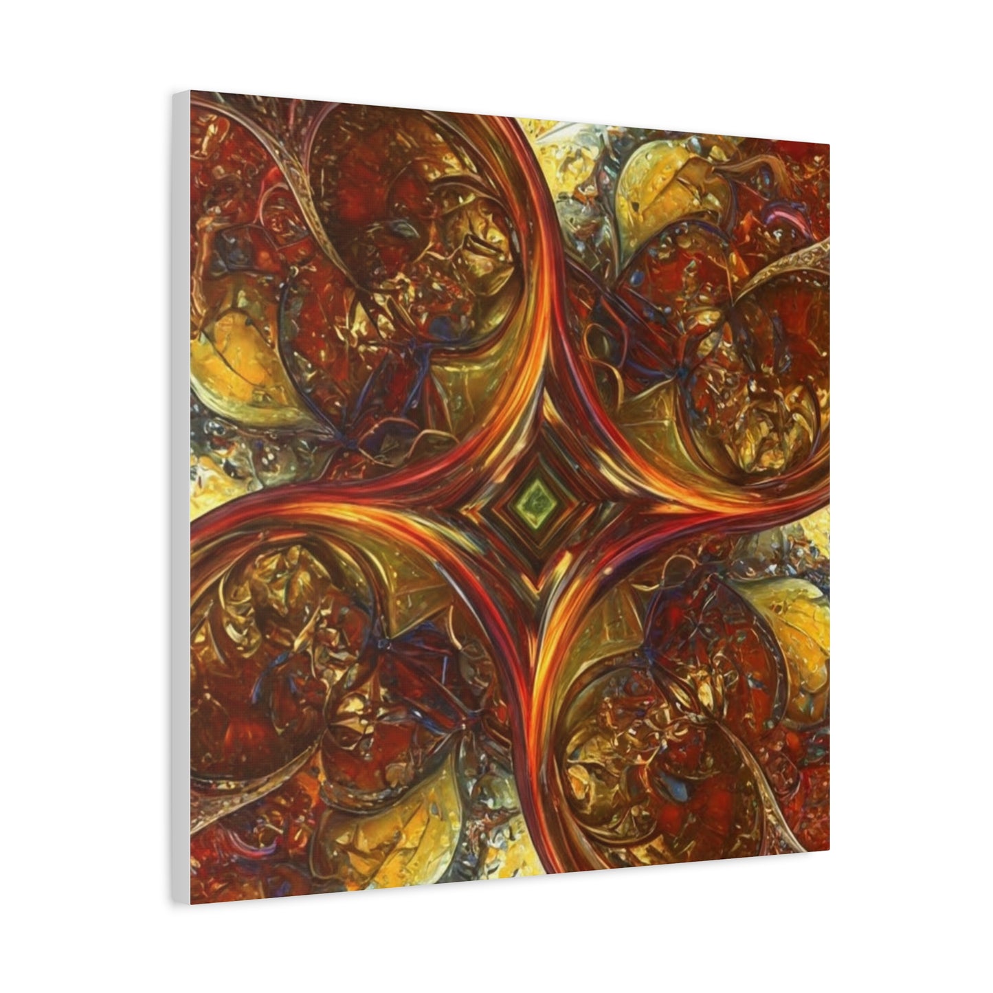 Abstract Art Matte Canvas Wall Decor - Vibrant Fractal Design, Colorful Home Accent