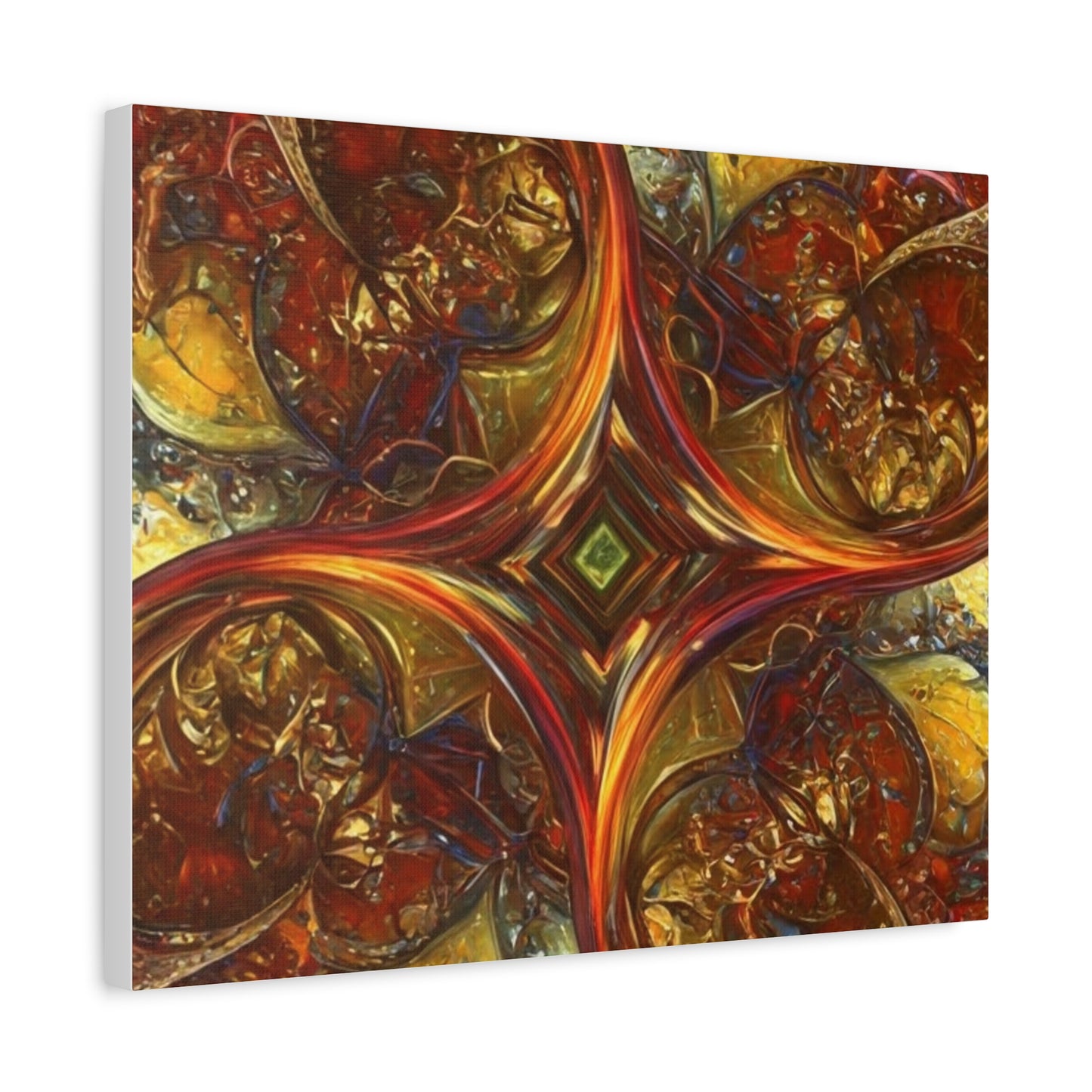 Abstract Art Matte Canvas Wall Decor - Vibrant Fractal Design, Colorful Home Accent