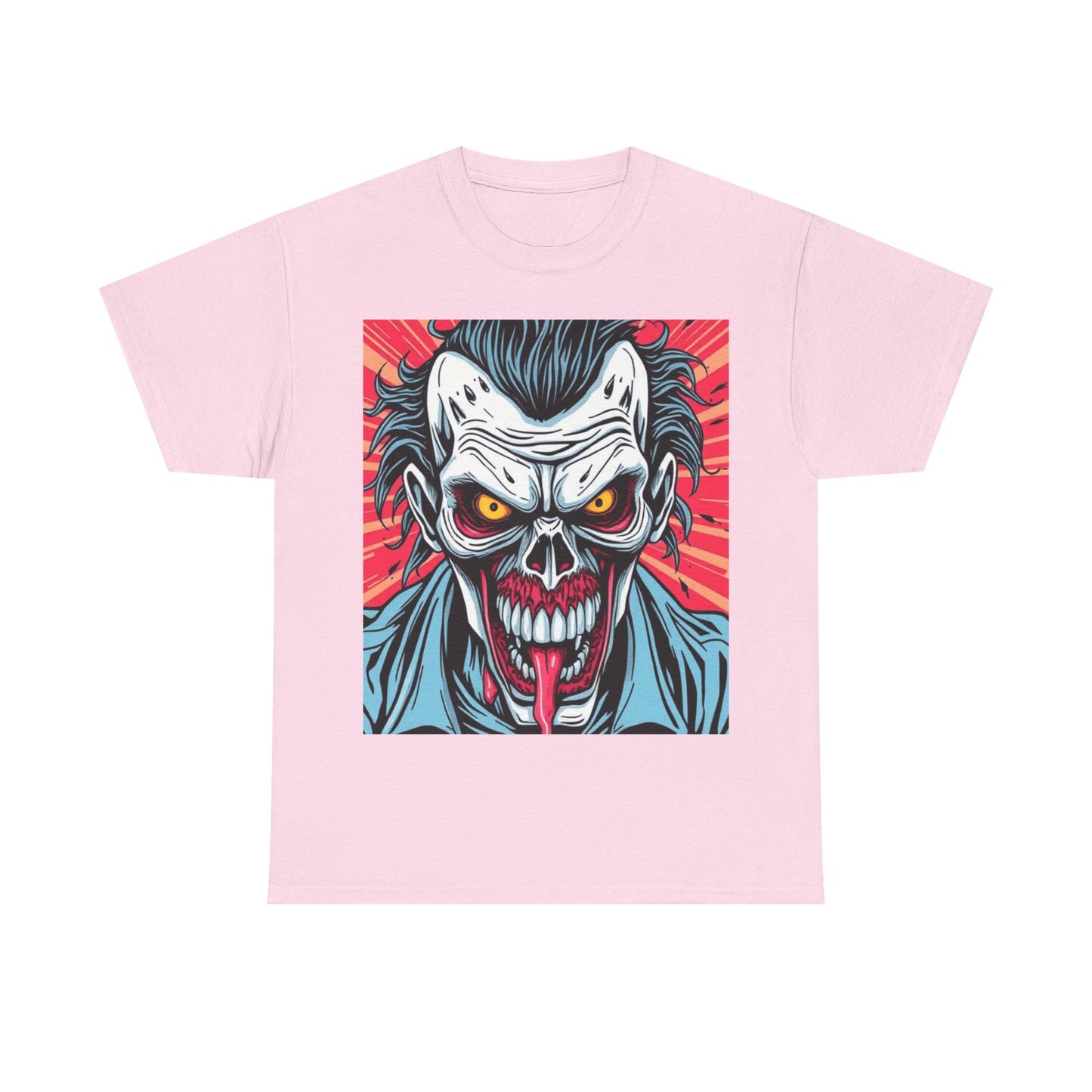 UK - Unisex Heavy Cotton Tee - Edgy Joker Graphic Tee for Halloween and Comic Fans
