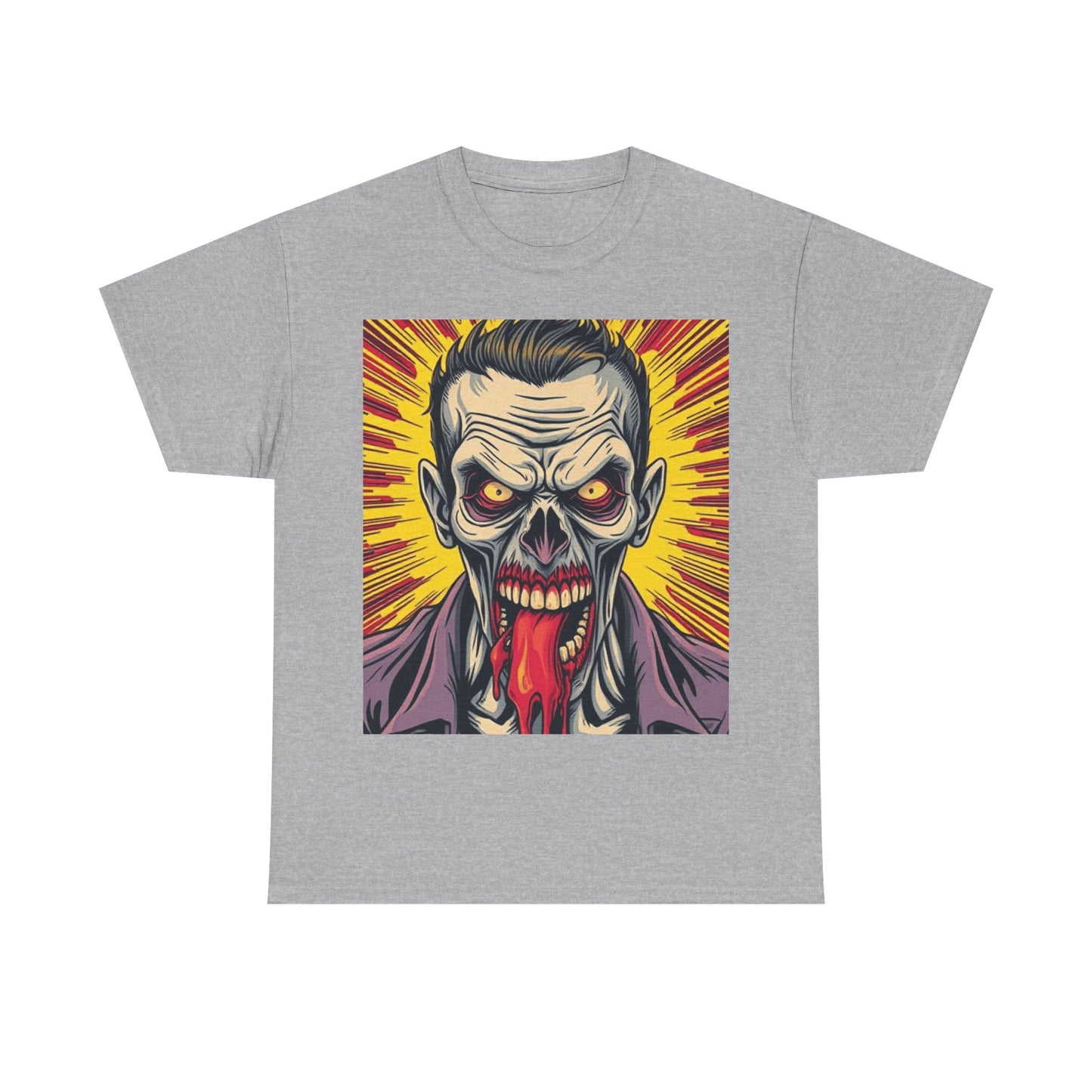 UK - Zombie Horror Graphic Unisex Heavy Cotton Tee - Perfect for Halloween and Fans of Spooky Style