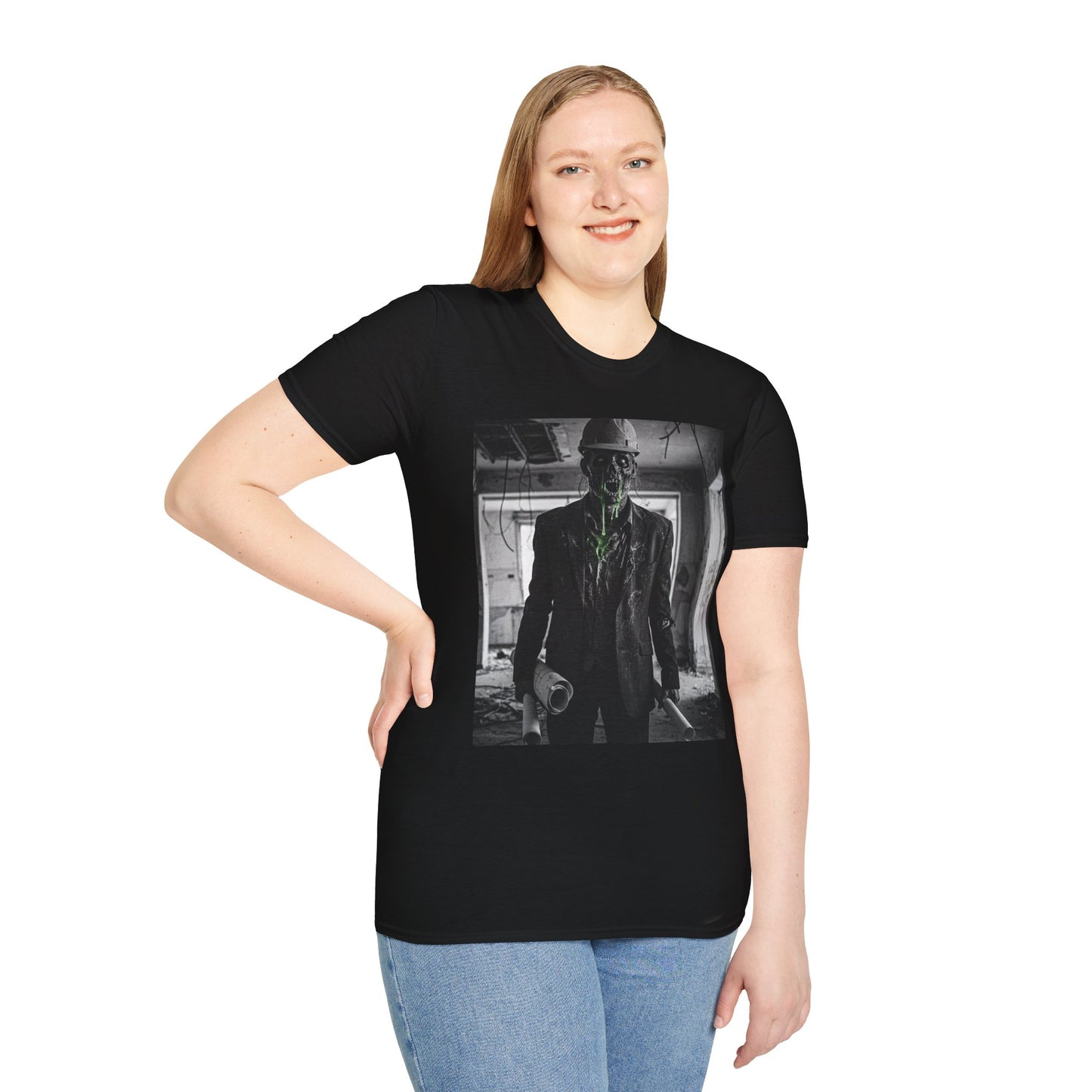 Unisex Softstyle T-Shirt with Creepy Monster Design - Perfect for Halloween and Horror Fans