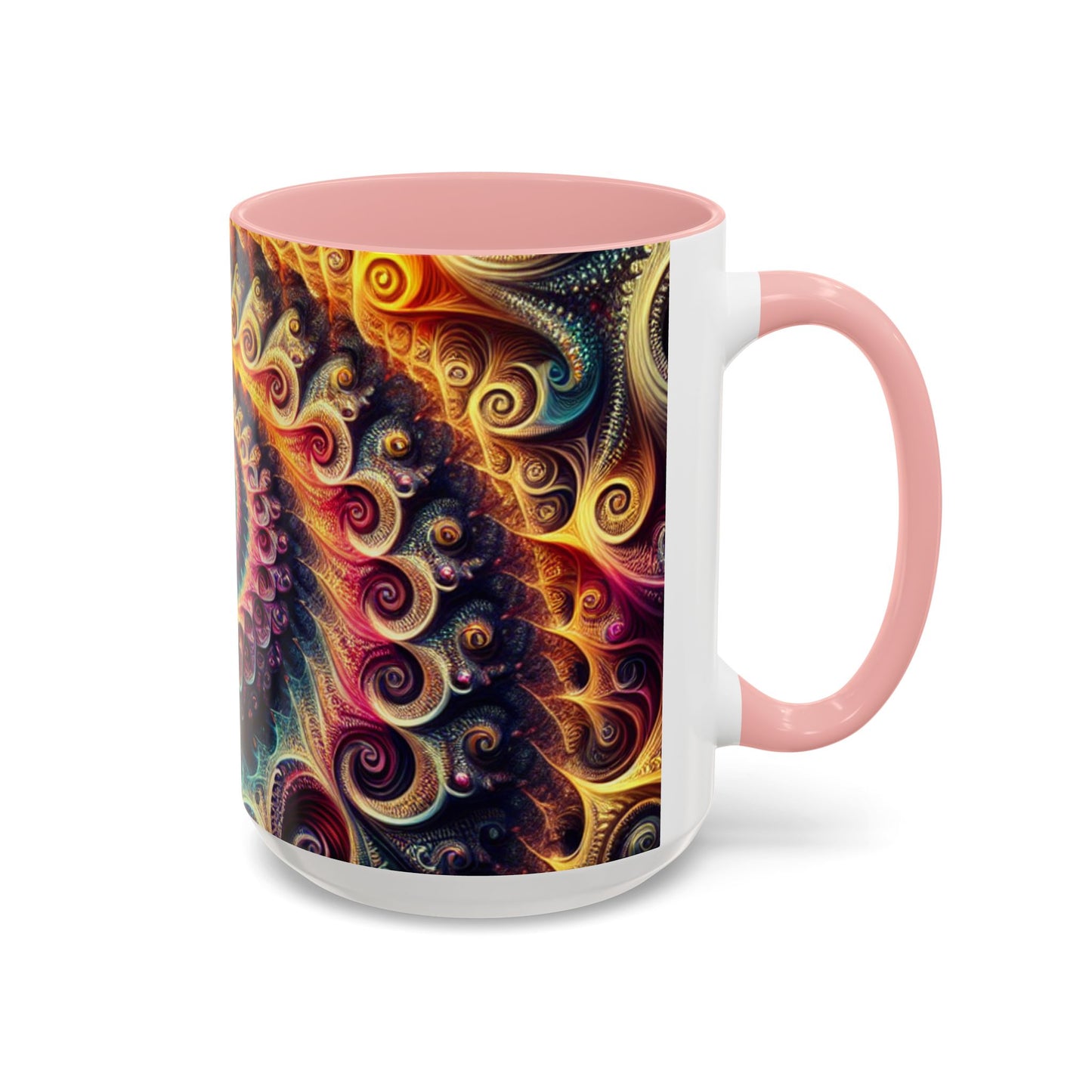 Colorful Swirl Accent Coffee Mug - Unique Spiral Design for Art Lovers