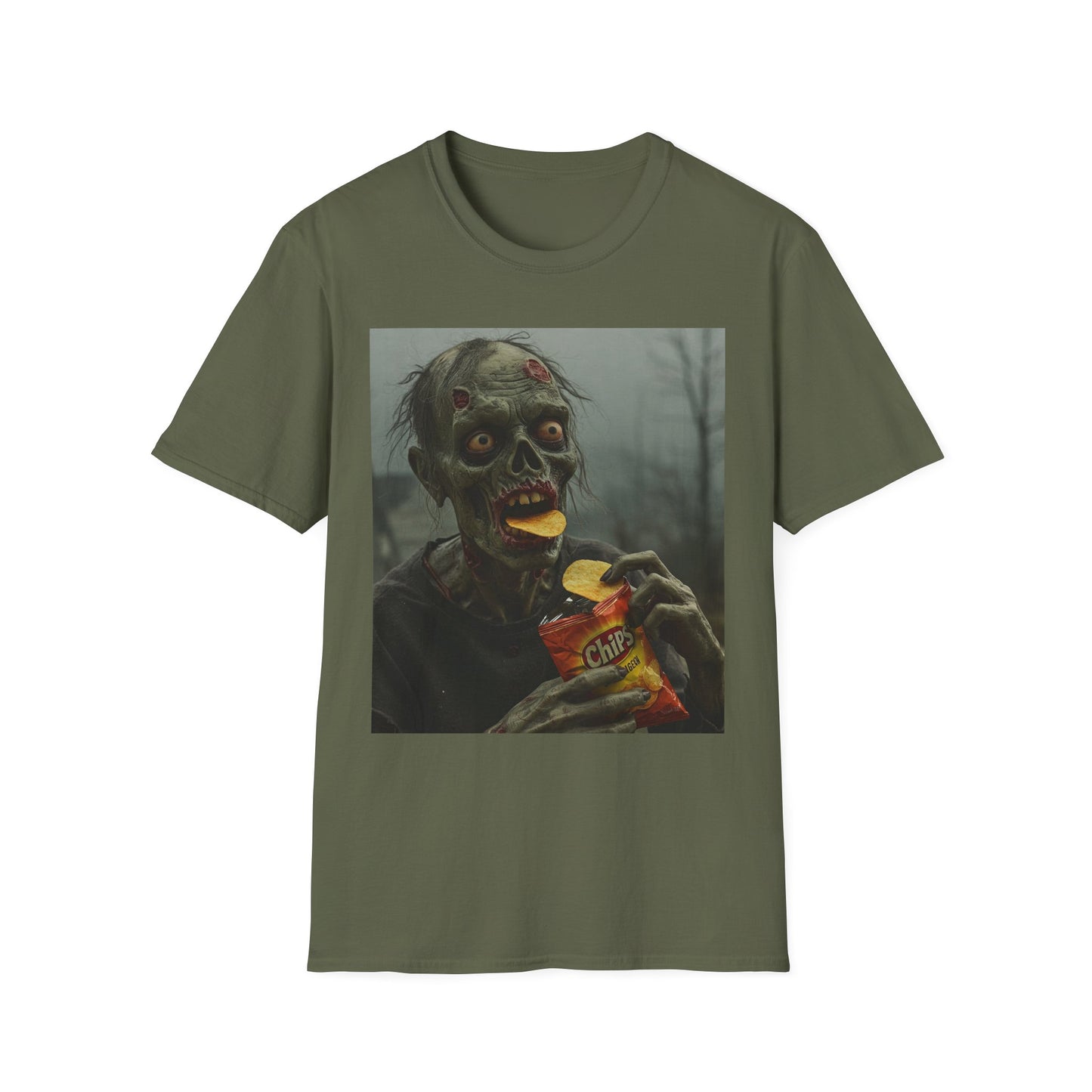Zombie Snack Unisex Softstyle T-Shirt - Perfect for Horror Fans & Halloween