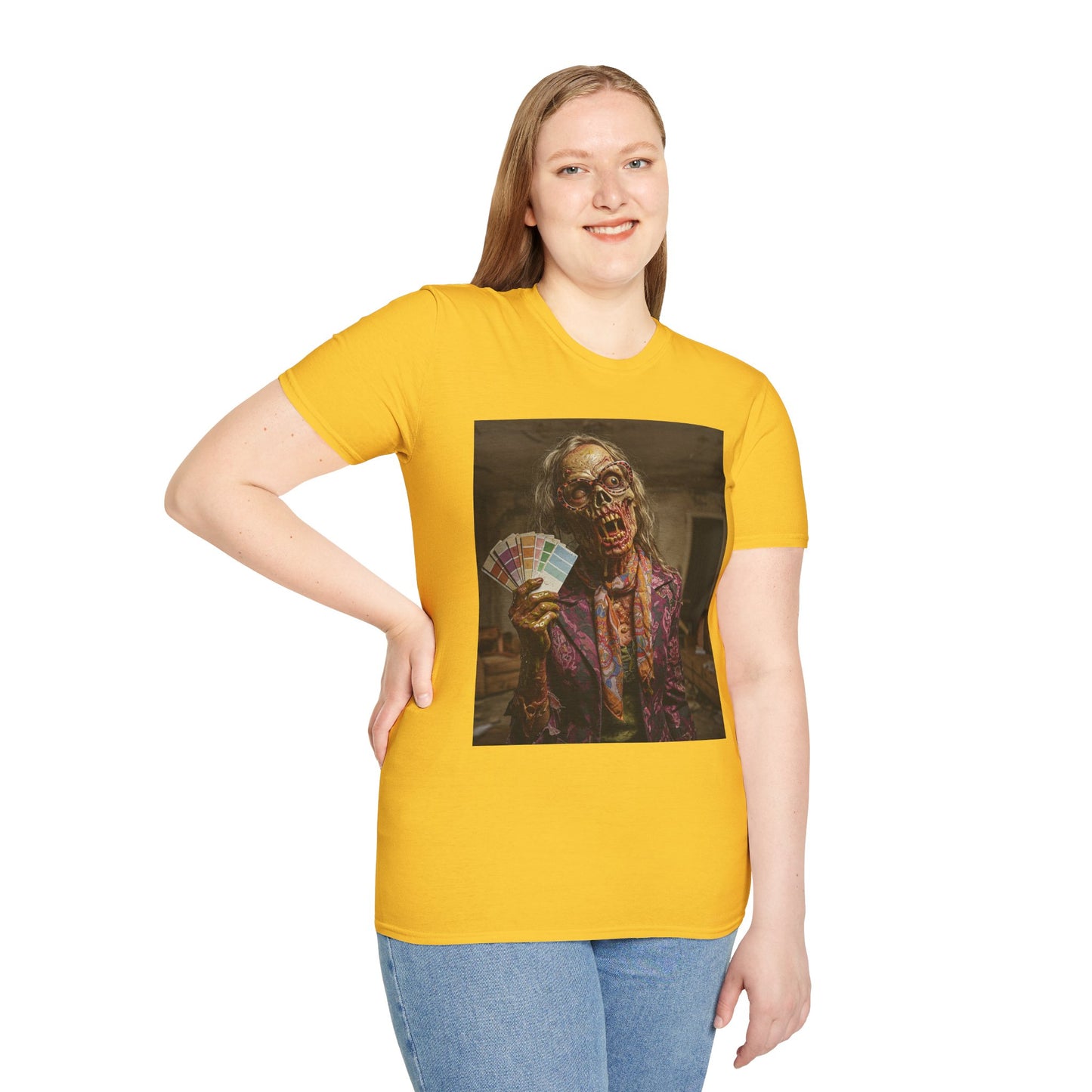 Unisex Softstyle T-Shirt – Retro Skeleton Poker Night Tee