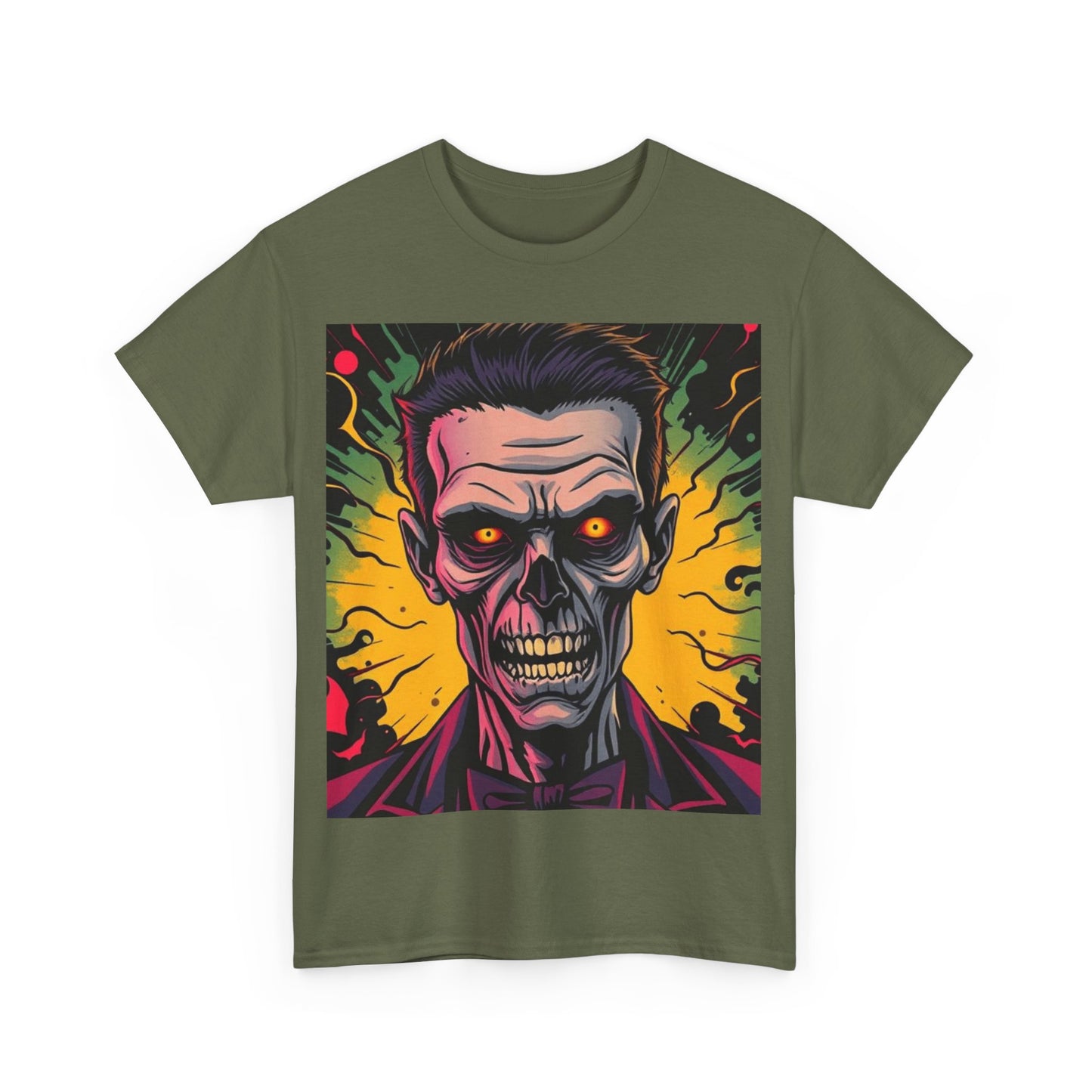 UK - Vibrant Halloween Skull Tee - Unisex Heavy Cotton Shirt