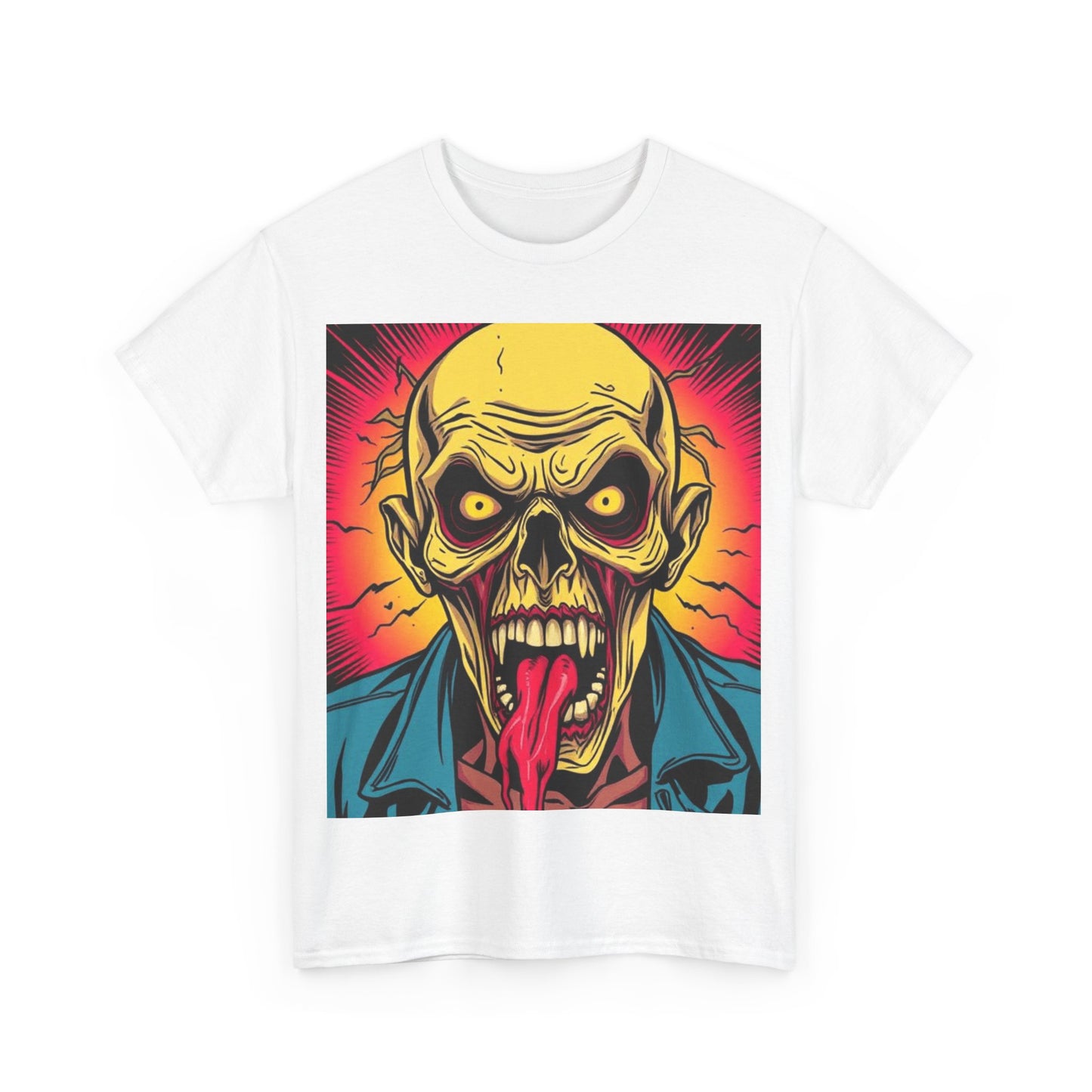 UK - Unisex Heavy Cotton Tee - Graphic Skull Design for Halloween Lovers