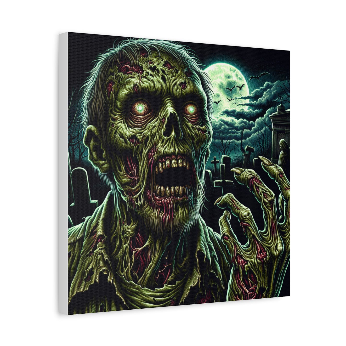 Zombie-Themed Stretched Canvas Art