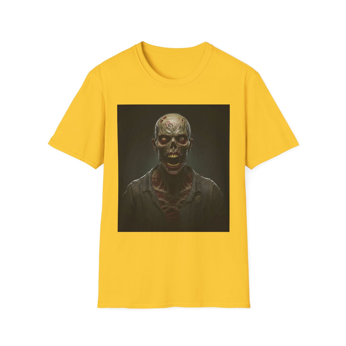 Apocalyptic Portrait Tee, bold, decaying zombie graphic