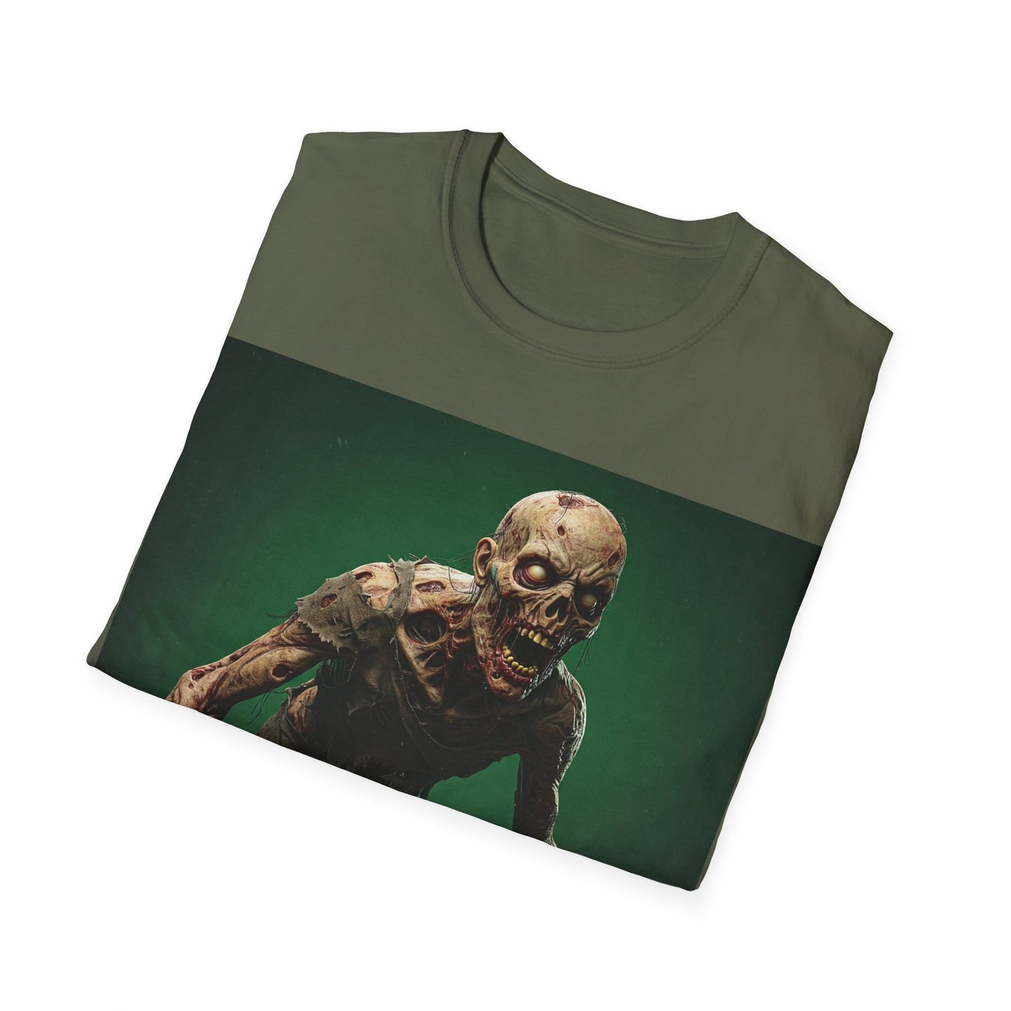 UK - Zombie Graphic Unisex Softstyle T-Shirt - Perfect for Halloween and Horror Fans