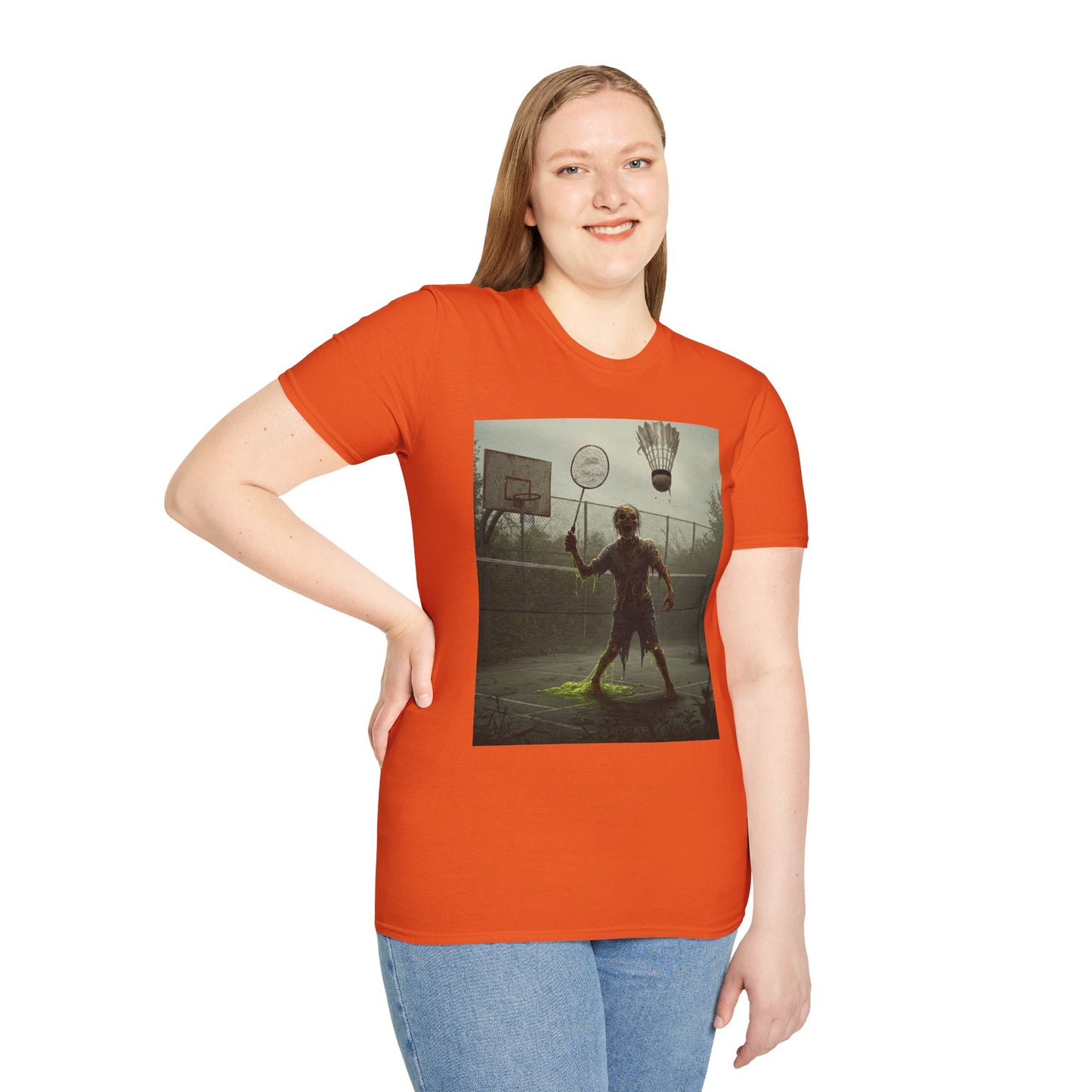 Zombie Badminton Enthusiast Unisex Softstyle T-Shirt