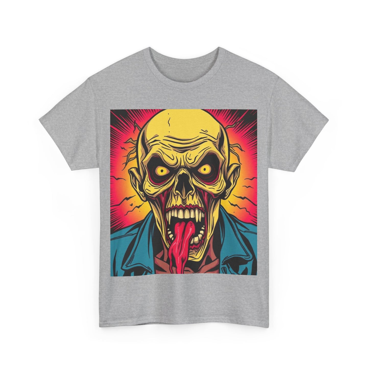 UK - Unisex Heavy Cotton Tee - Graphic Skull Design for Halloween Lovers