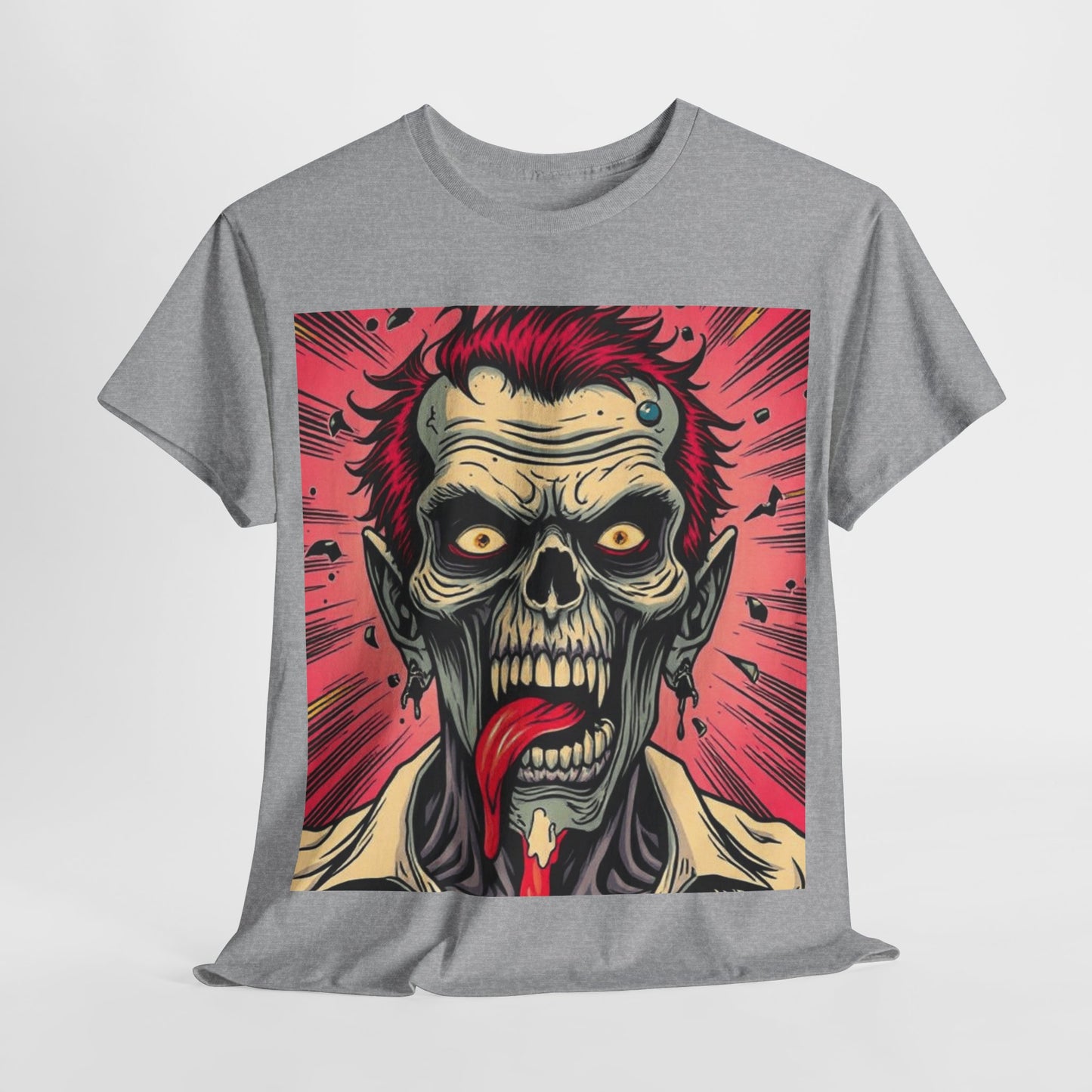 UK - Unisex Heavy Cotton Tee - Zombie Design for Horror Fans