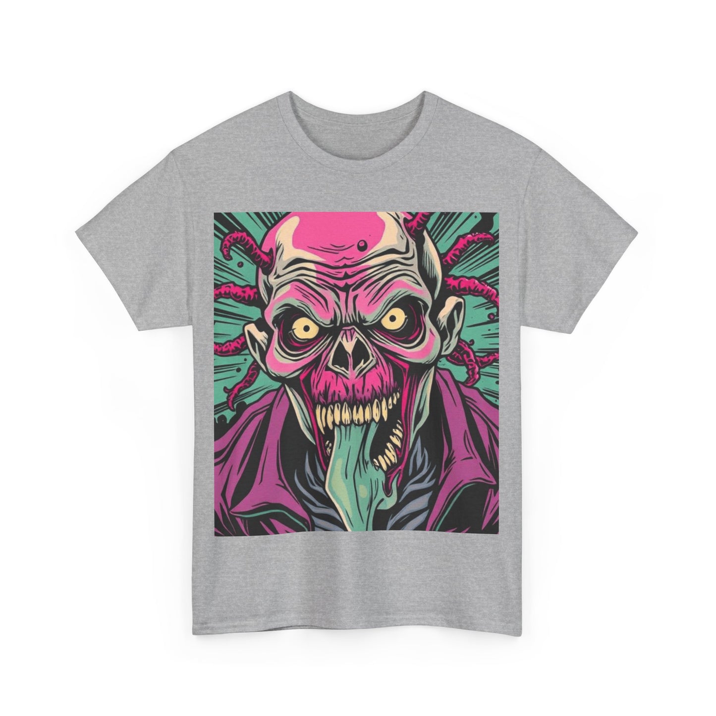 UK - Unisex Heavy Cotton Tee - Bold Graphic Zombie Design