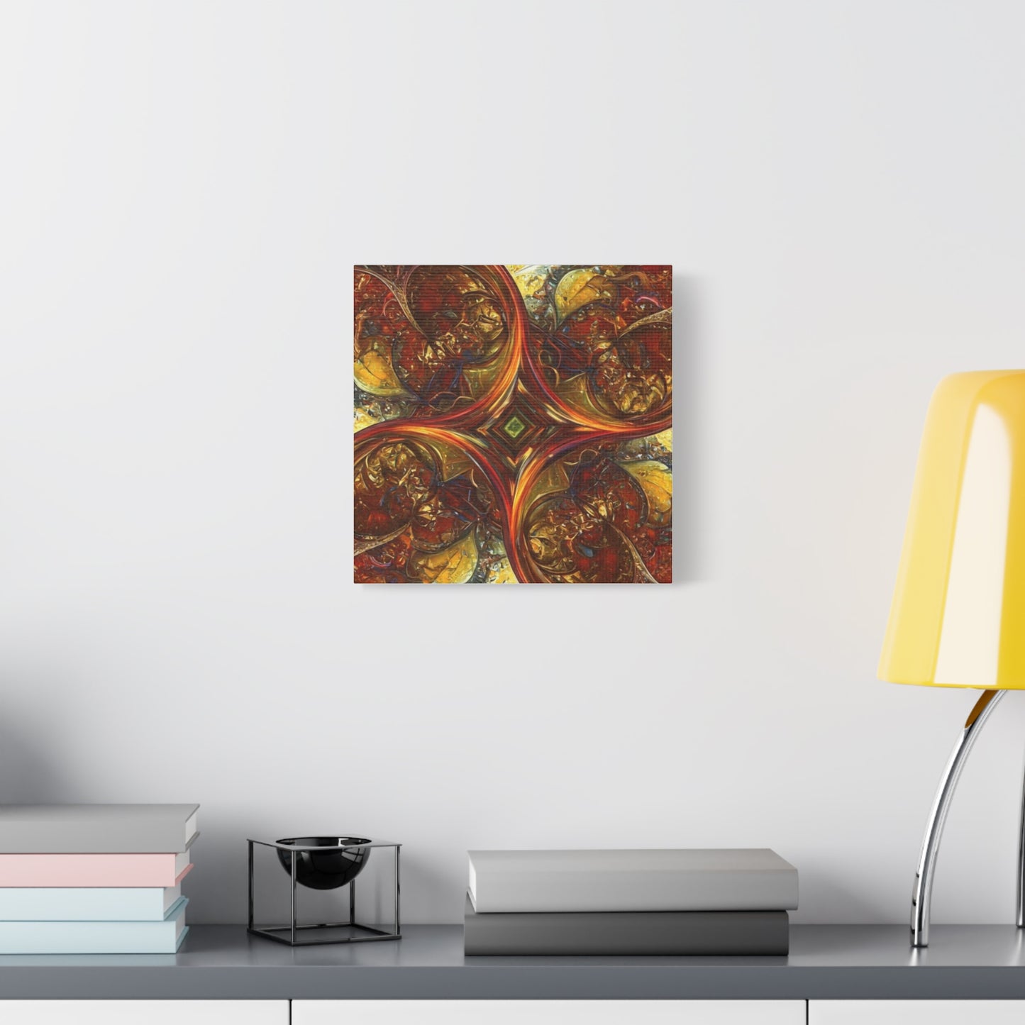 Abstract Art Matte Canvas Wall Decor - Vibrant Fractal Design, Colorful Home Accent