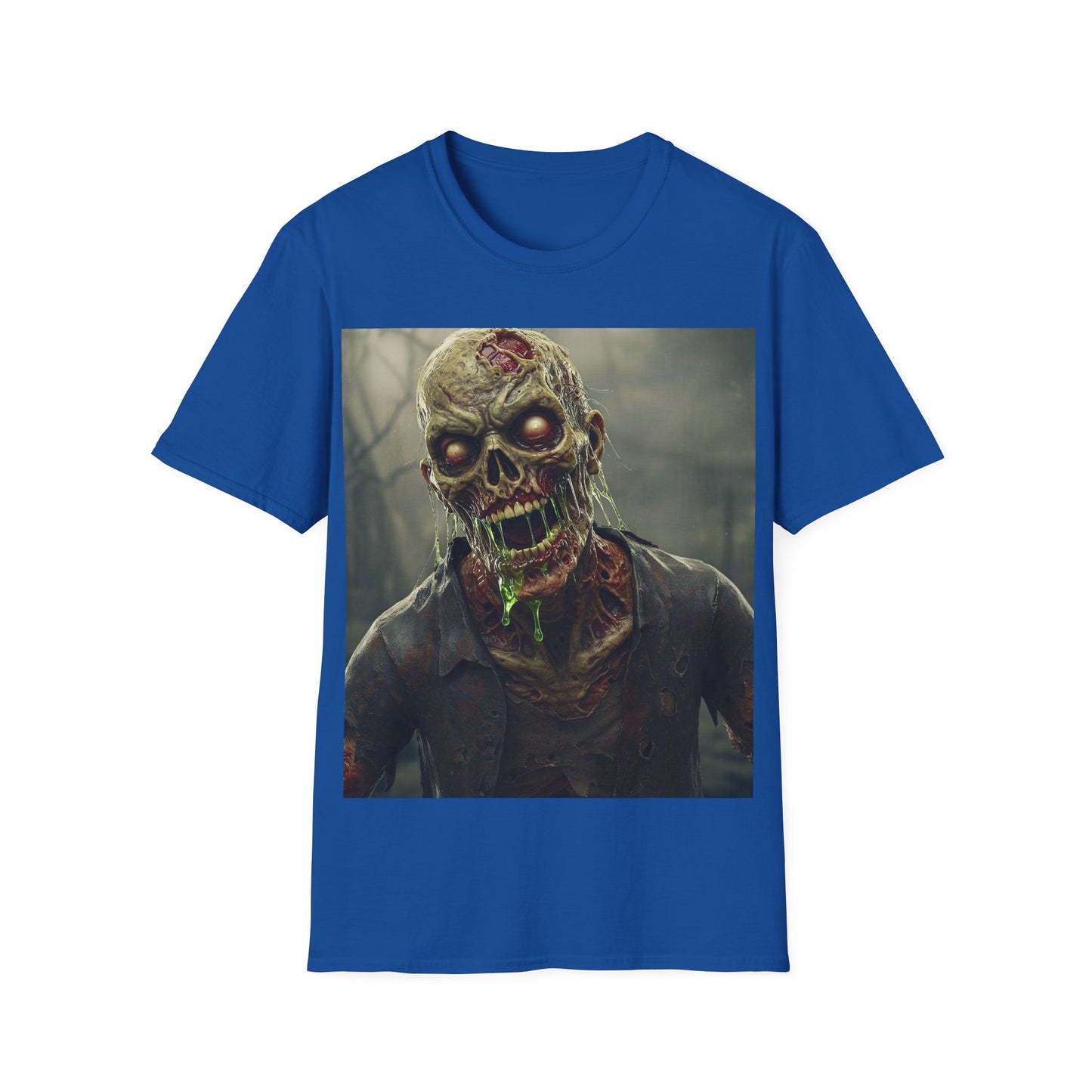 UK - Unisex Softstyle Zombie Graphic T-Shirt - Perfect for Halloween and Horror Fans