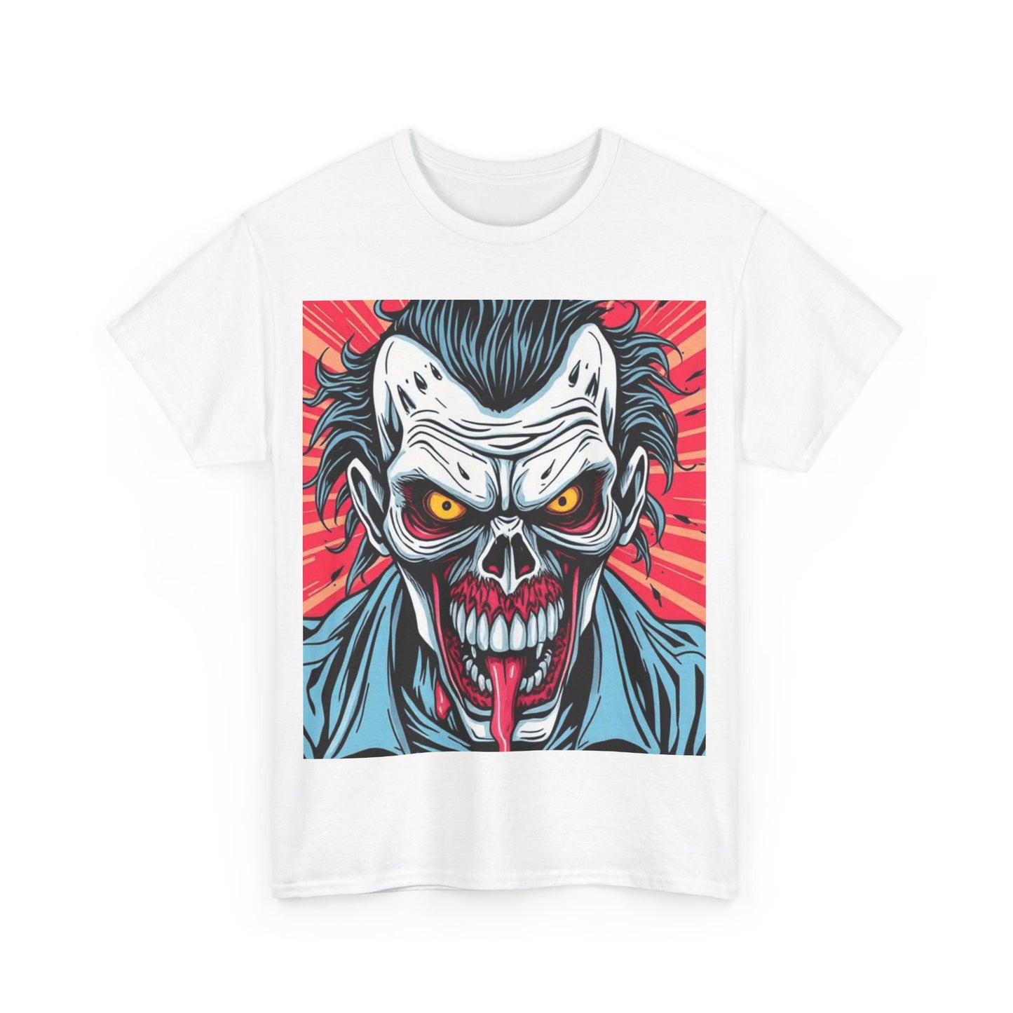 UK - Unisex Heavy Cotton Tee - Edgy Joker Graphic Tee for Halloween and Comic Fans