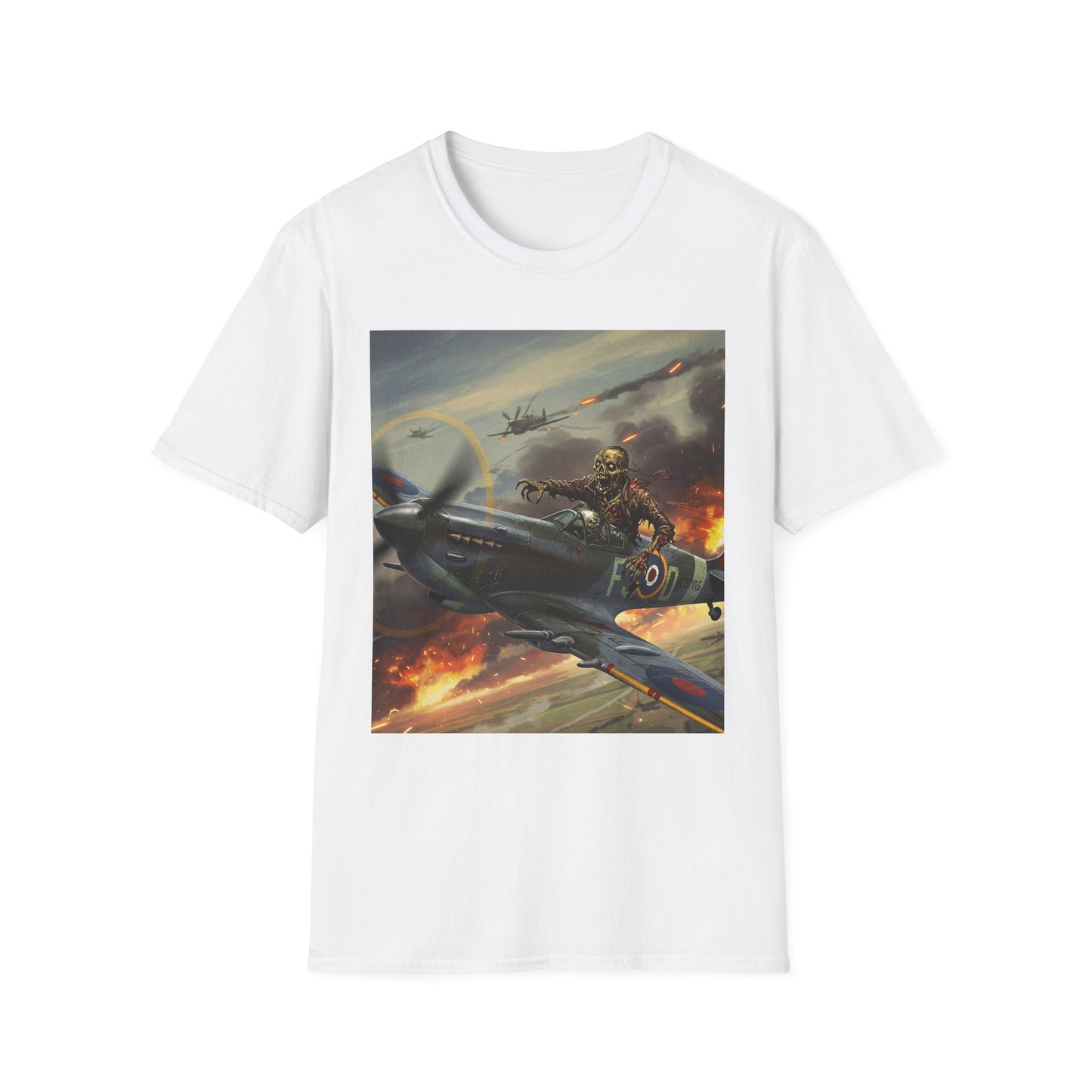 Vintage Pilot Apocalyptic Portrait Tee, bold, decaying zombie graphic