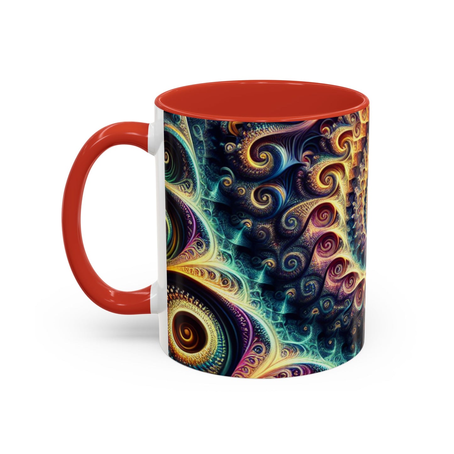 Colorful Swirl Accent Coffee Mug - Unique Spiral Design for Art Lovers