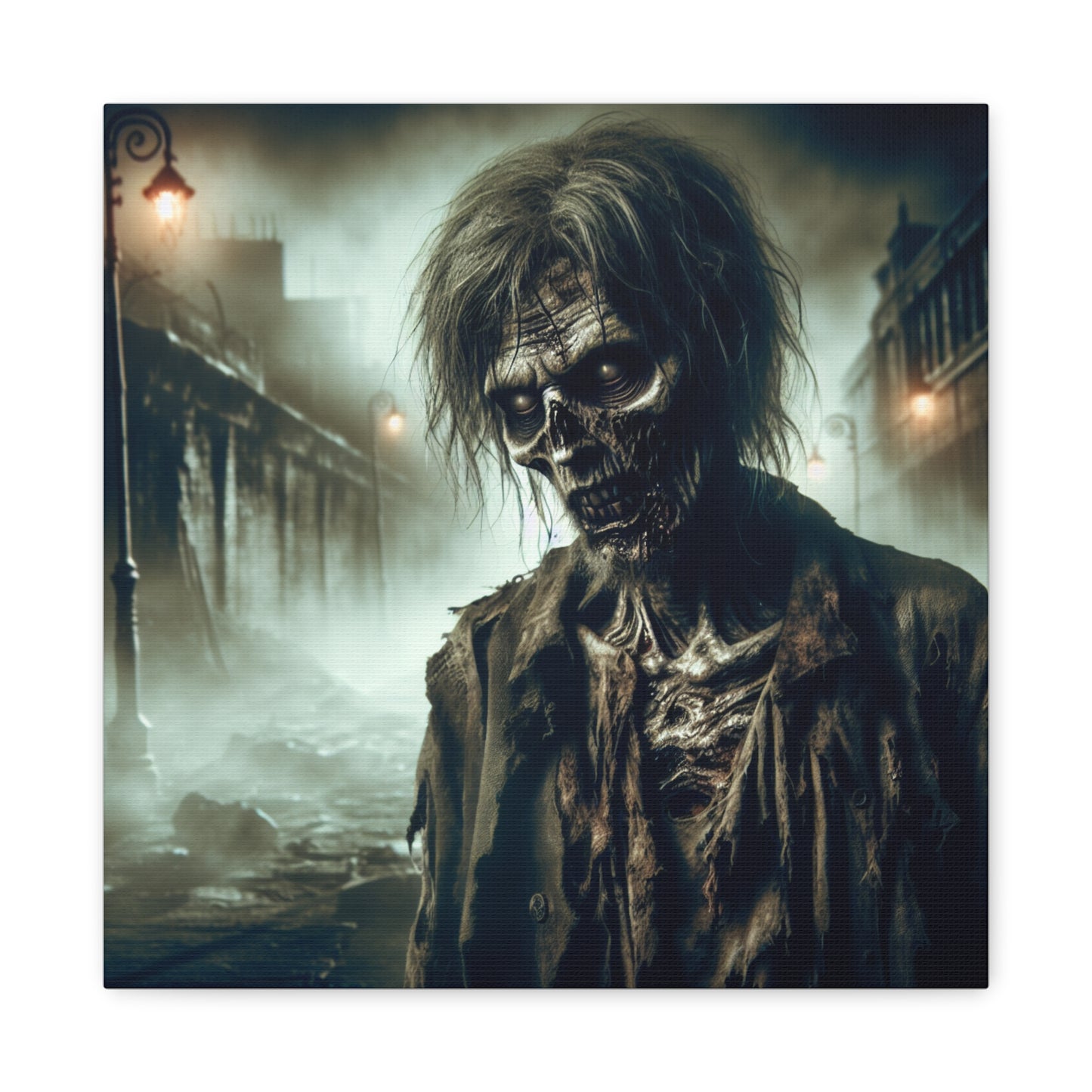 Zombie Portrait Matte Canvas Wall Art