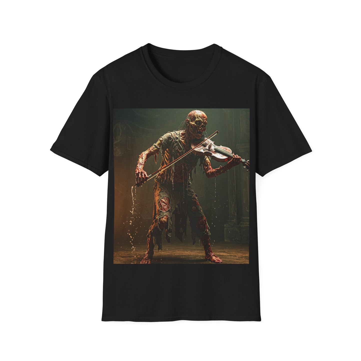 UK - Creepy Creature Violinist Unisex T-Shirt - Spooky Halloween Tee