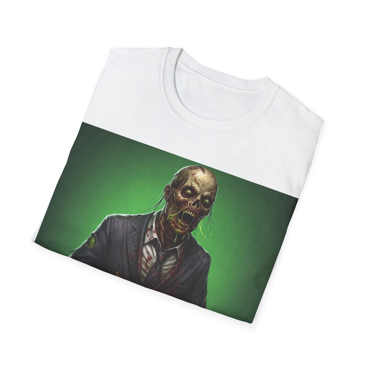 UK - Spooky Zombie Businessman Unisex Softstyle T-Shirt