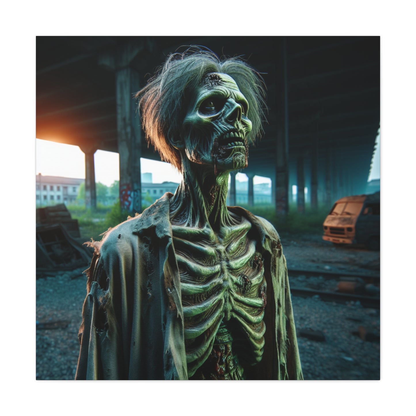 Creepy Skeleton Wall Art | Matte Canvas Decor for Halloween & Gothic Lovers