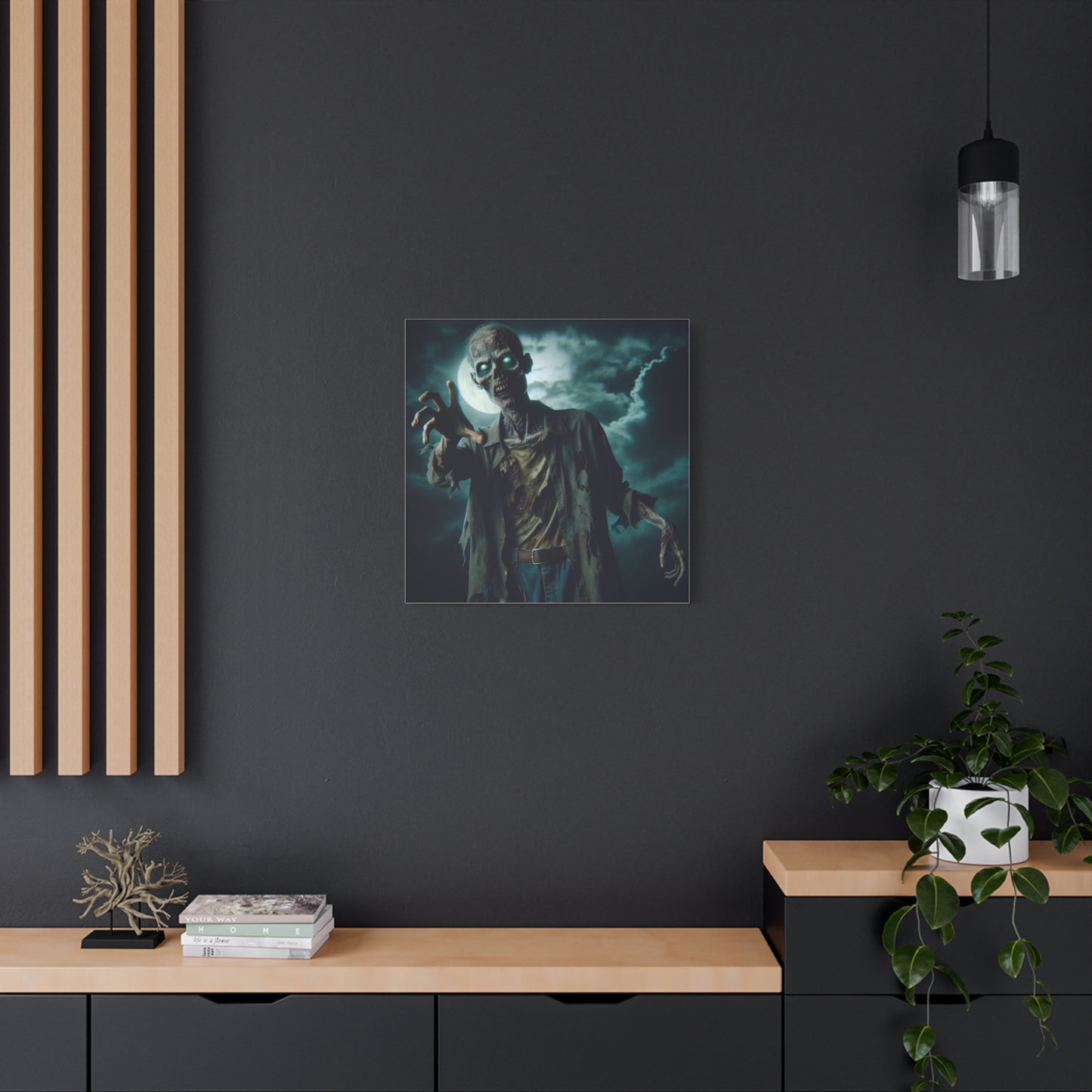 Zombie Art Matte Canvas Wall Decor - Spooky Halloween Home Decoration