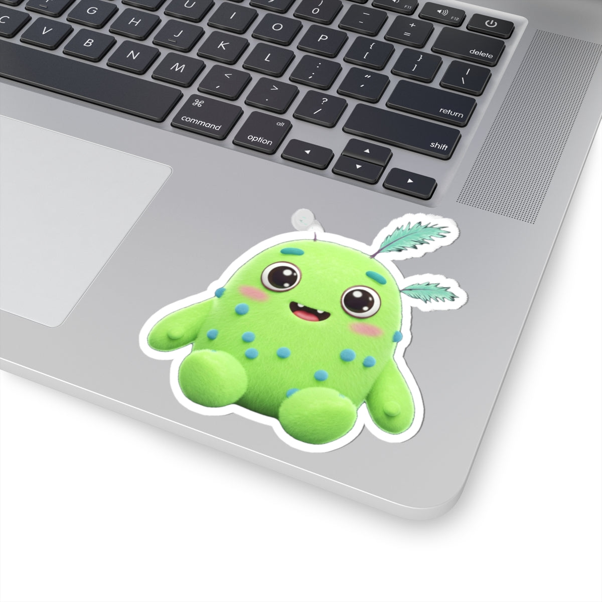Cute Green Creature Kiss-Cut Stickers - Fun Waterproof Decals for Kids & Adults