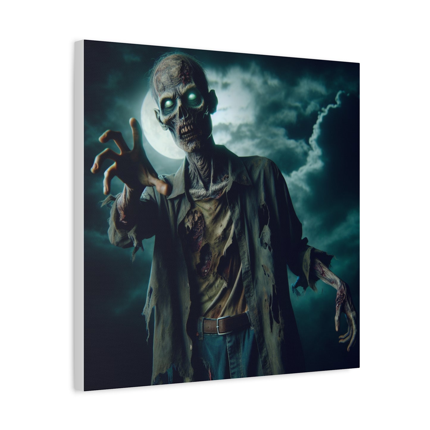 Zombie Art Matte Canvas Wall Decor - Spooky Halloween Home Decoration