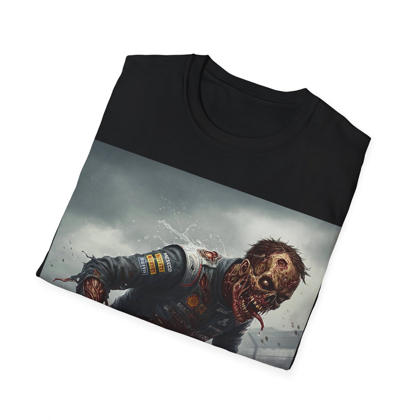 UK - Zombie Racing Unisex Softstyle T-Shirt - Horror Meets Motorsport
