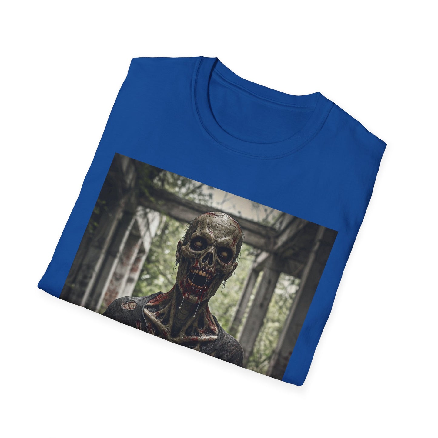 Apocalyptic Portrait Tee, bold, decaying zombie graphic