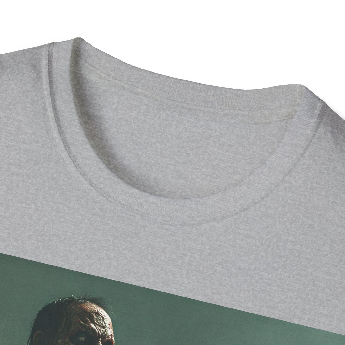 UK - Zombie Jazz Musician Apocalyptic Portrait Tee, bold, decaying zombie graphic