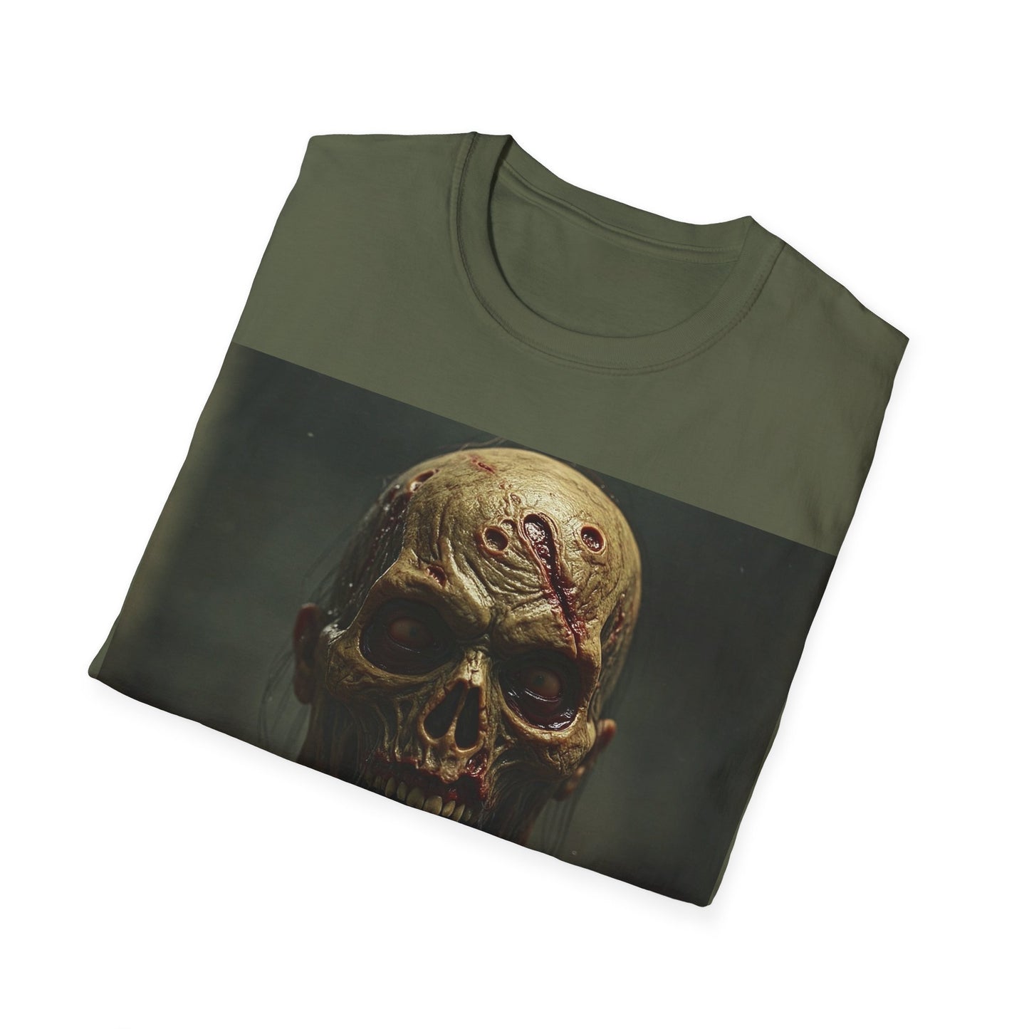 UK - Unisex Softstyle T-Shirt - Creepy Skull Design - Perfect for Halloween or Casual Wear