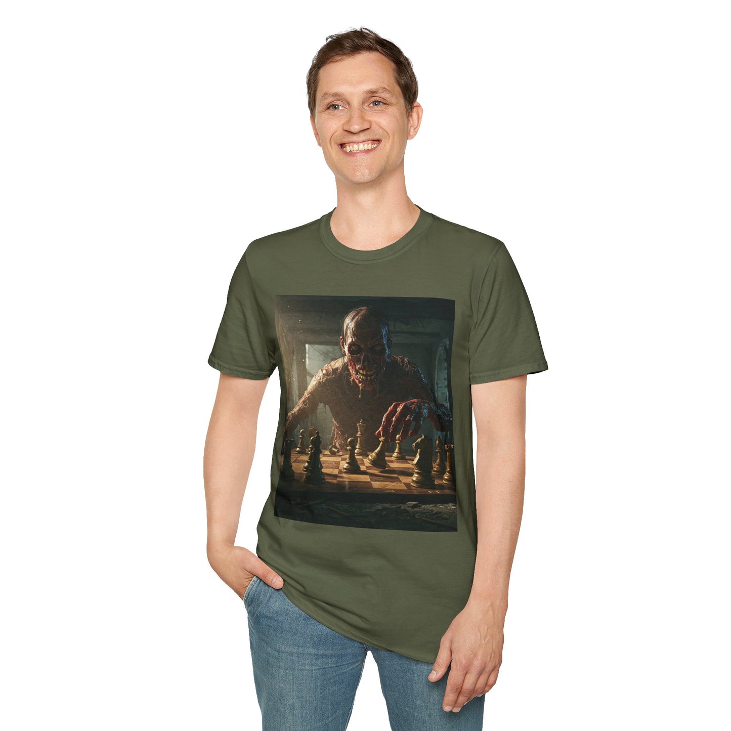 Vintage Chess Monster Unisex Softstyle T-Shirt - Perfect for Game Nights and Fantasy Fans