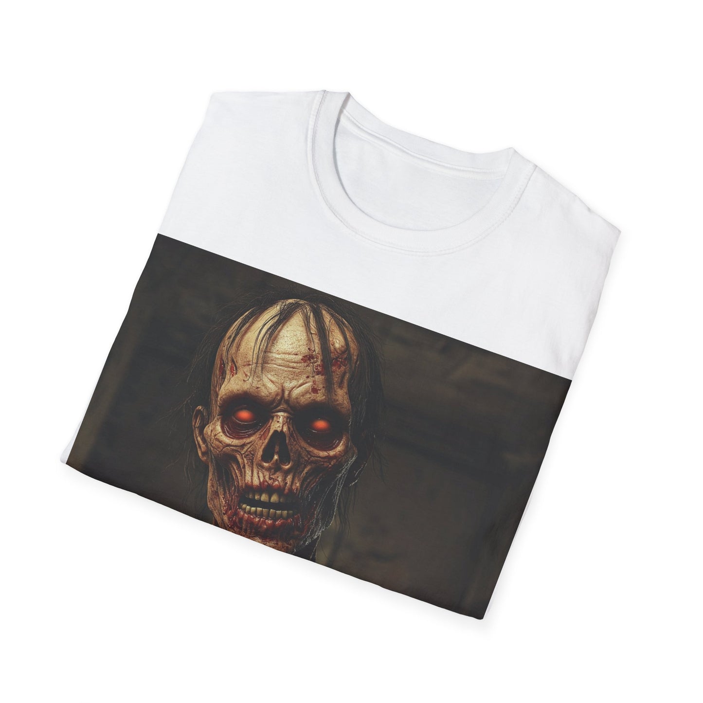 UK - Creepy Skeleton Unisex Softstyle T-Shirt - Perfect for Halloween and Horror Fans
