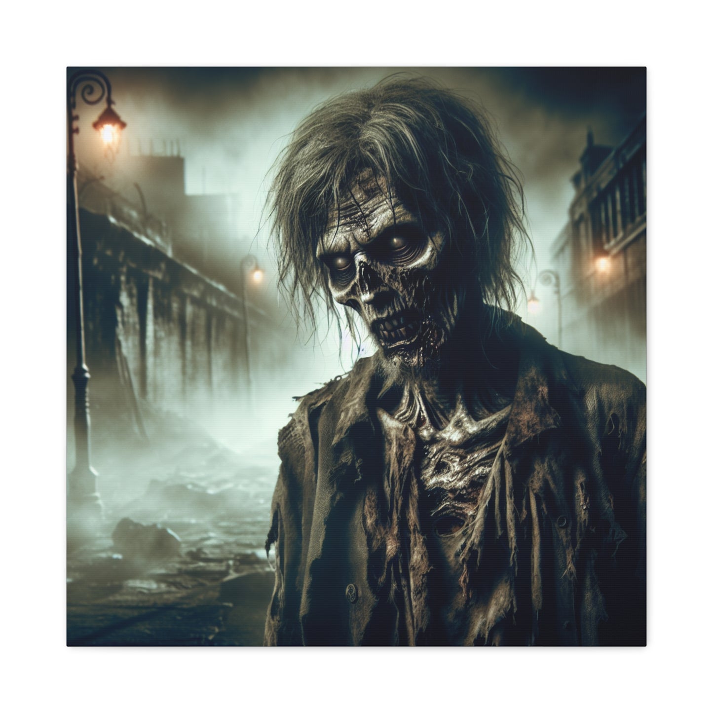 Zombie Portrait Matte Canvas Wall Art