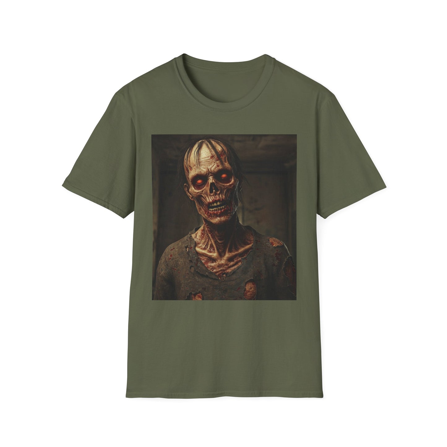 Creepy Skeleton Unisex Softstyle T-Shirt - Perfect for Halloween and Horror Fans