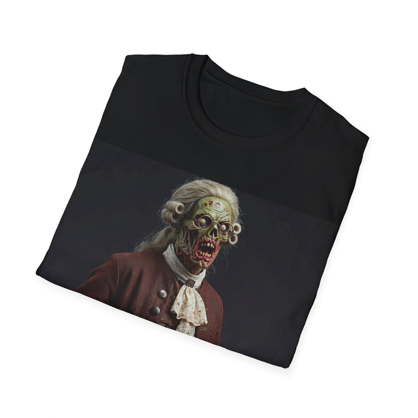 UK - Creepy Zombie Portrait Unisex Softstyle T-Shirt - Perfect for Halloween