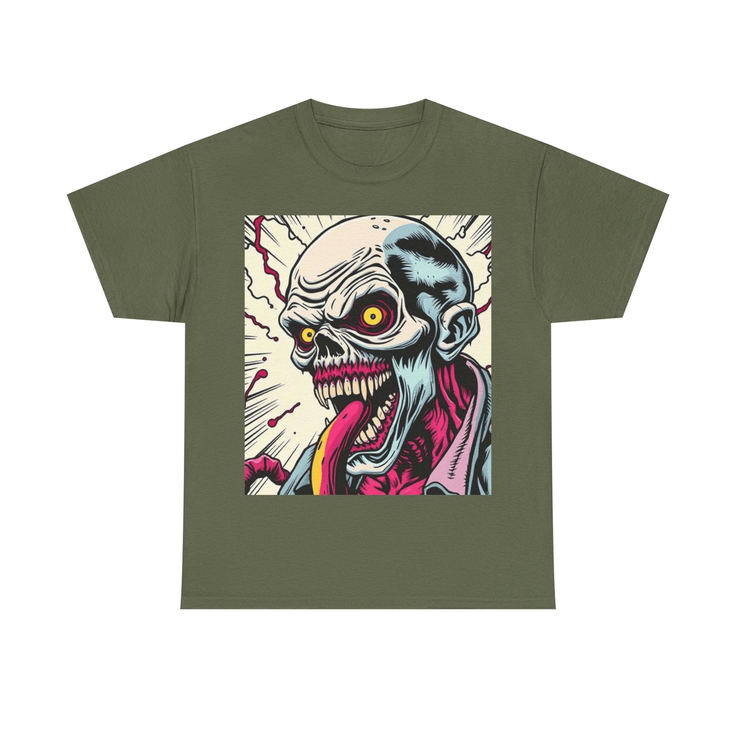 UK - Zombie Graphic Tee - Unisex Heavy Cotton T-Shirt for Halloween and Horror Fans