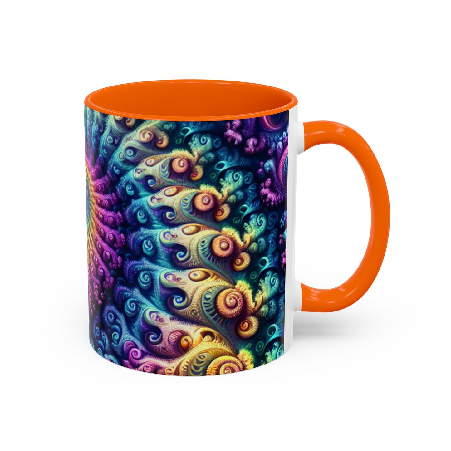 Colorful Spiral Accent Coffee Mug - 11 & 15oz - Ideal for Home & Gifts