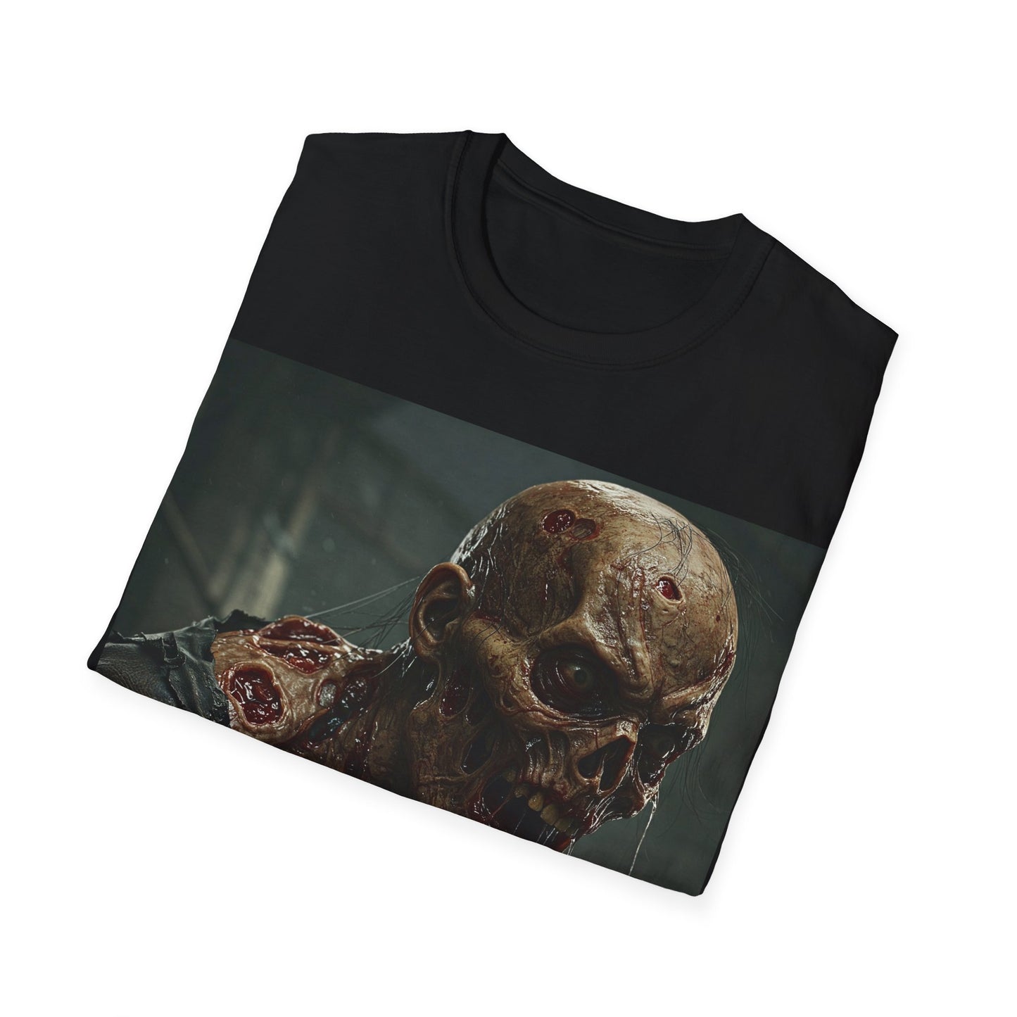 UK - Unisex Softstyle T-Shirt with Zombie Design | Perfect for Halloween and Horror Fans