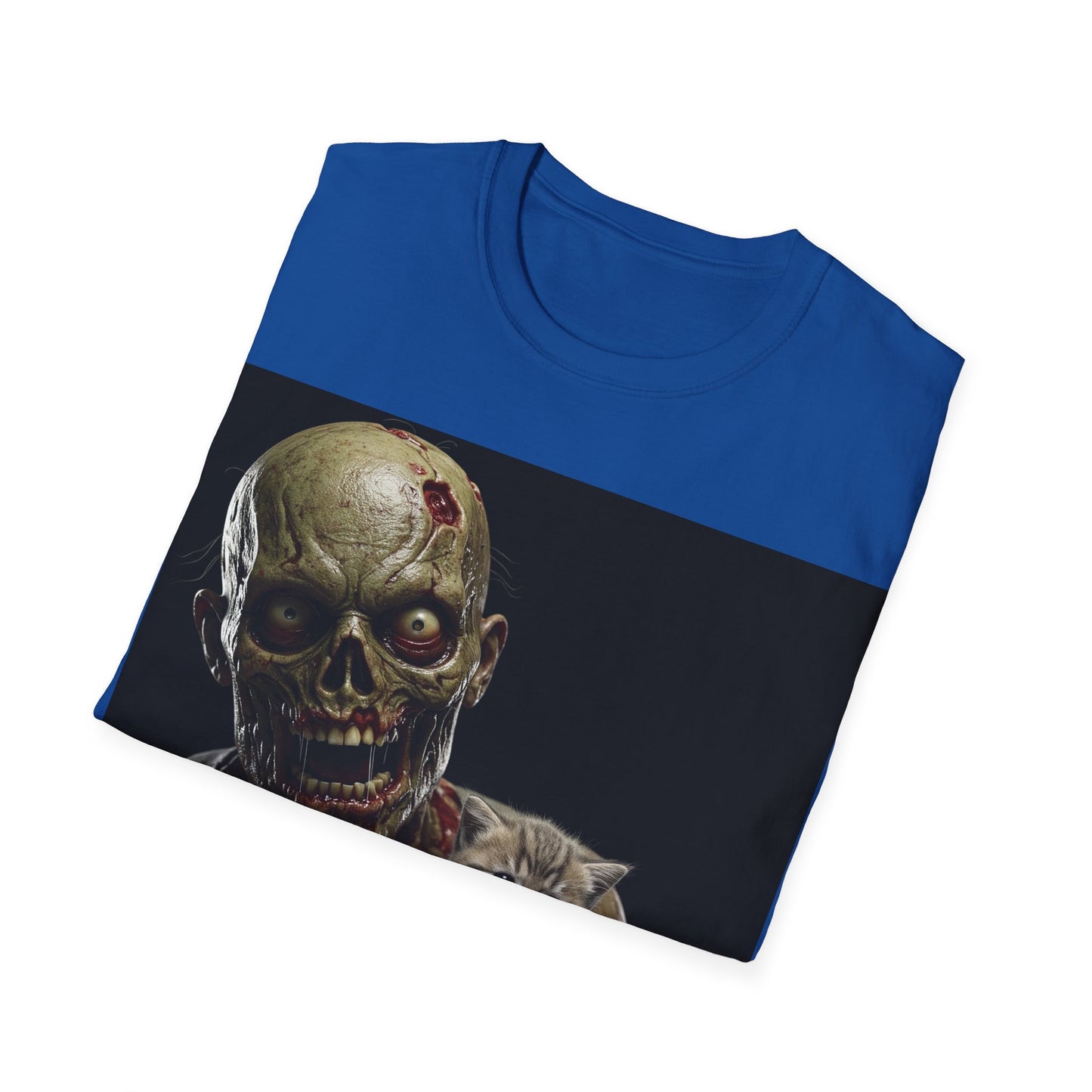 UK - Cute Zombie Cat Apocalyptic Portrait Tee, bold, decaying zombie graphic